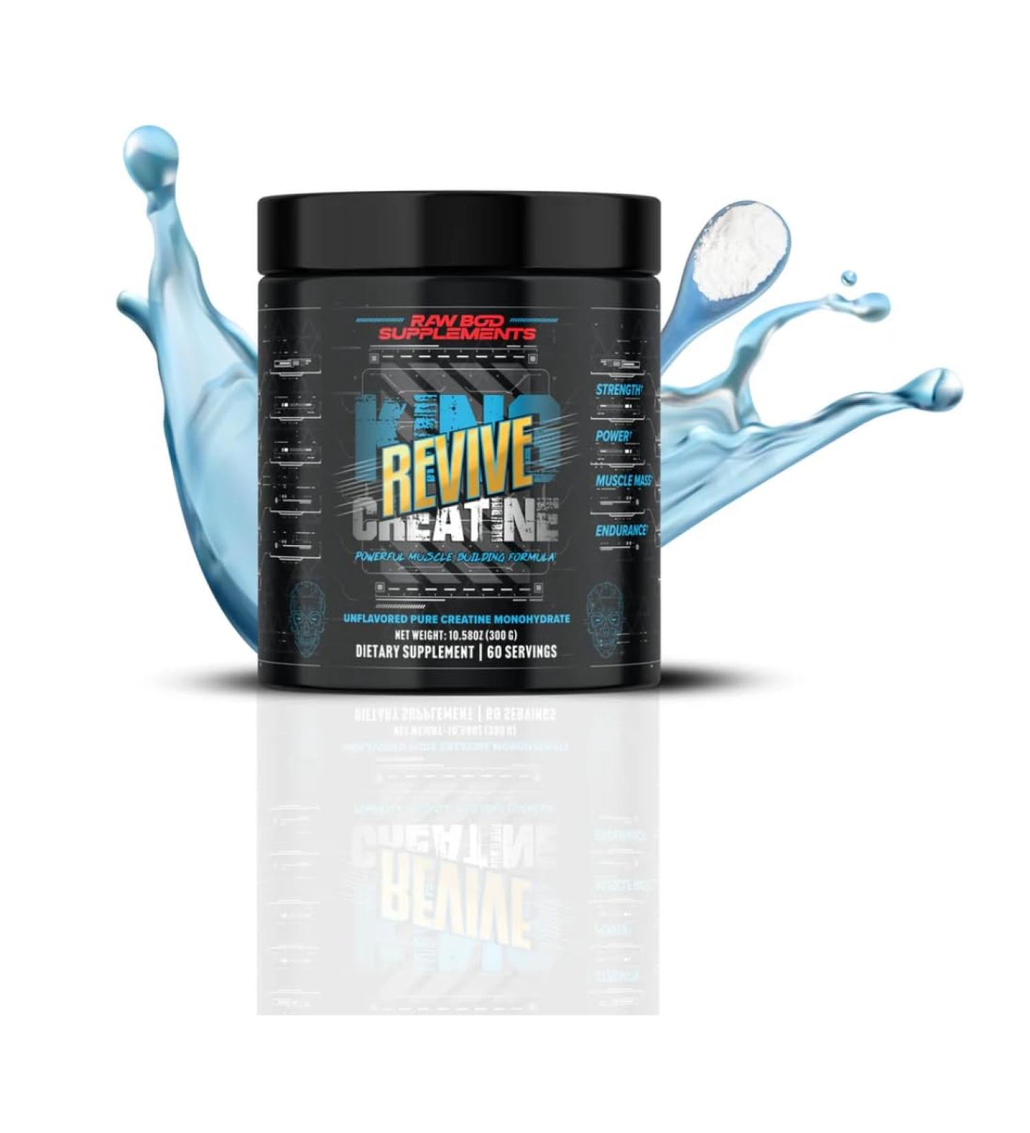 Revive King Creatine - Unflavored Pure Creatine Monohydrate 10.58 oz 60 Servings | High-Quality Energy Boost for International Shipping - Buy Online on GoSupps.com