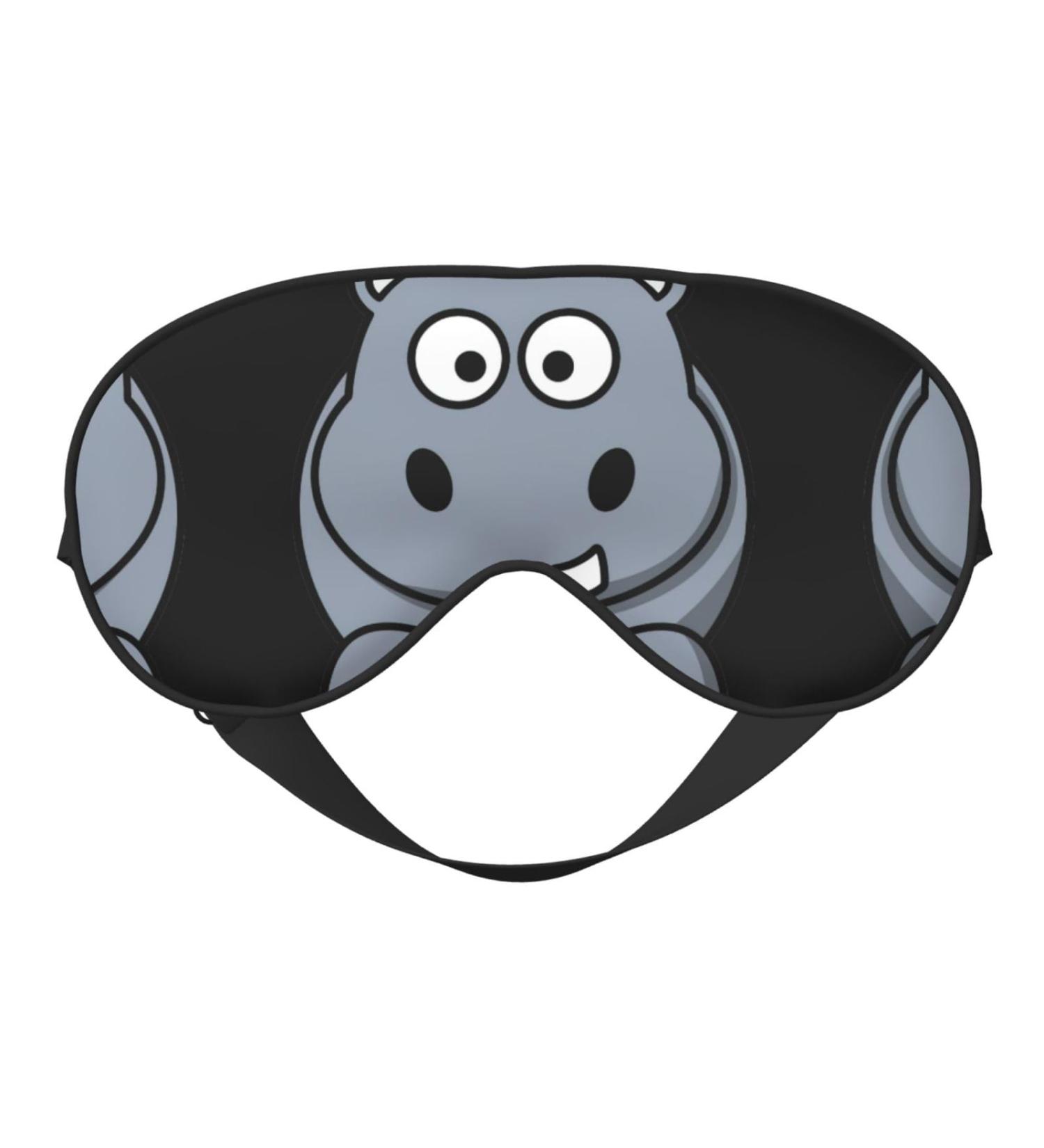 SSIMOO Cartoon Hippo Print Eye Mask - Ultra-Soft Light-Blocking for Optimal Comfort & Restful Sleep - International Shipping Available - Buy Online on GoSupps.com