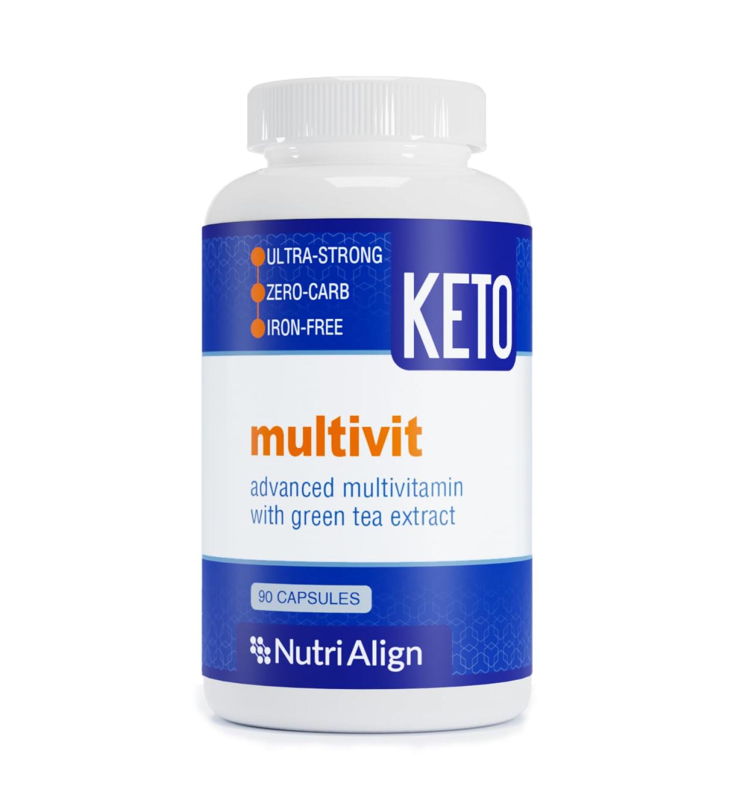 Buy Multivit | 90 Keto Multivitamin Capsules | 20 Essential Vitamins & Minerals | Low Carb Support with Green Tea & Chromium | Zero Carb eCommerce - Buy Online on GoSupps.com