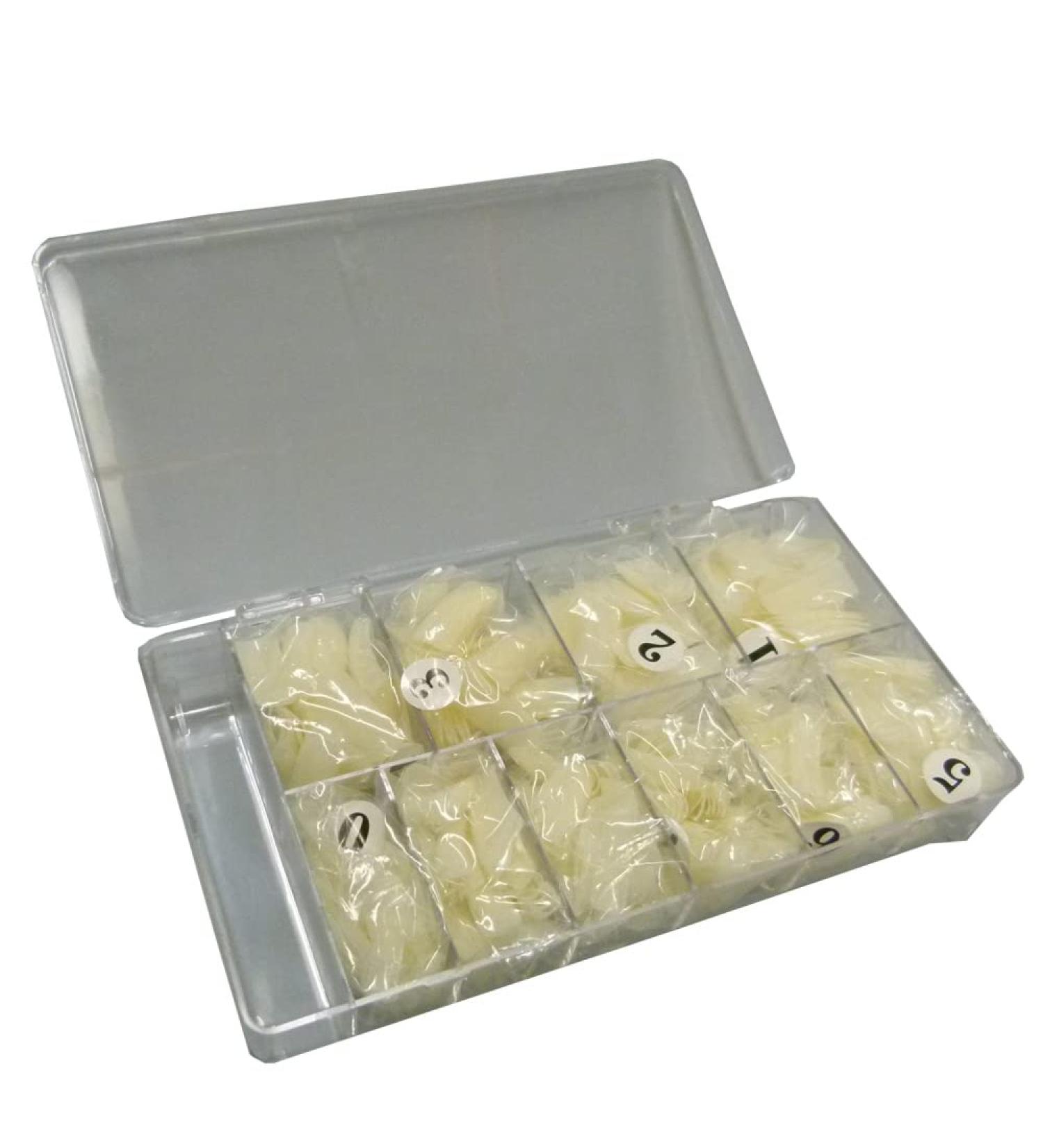 500 Tips Natural in Box + 1 x Tip Glue ARTIFICIAL NAILS by GS-Nails