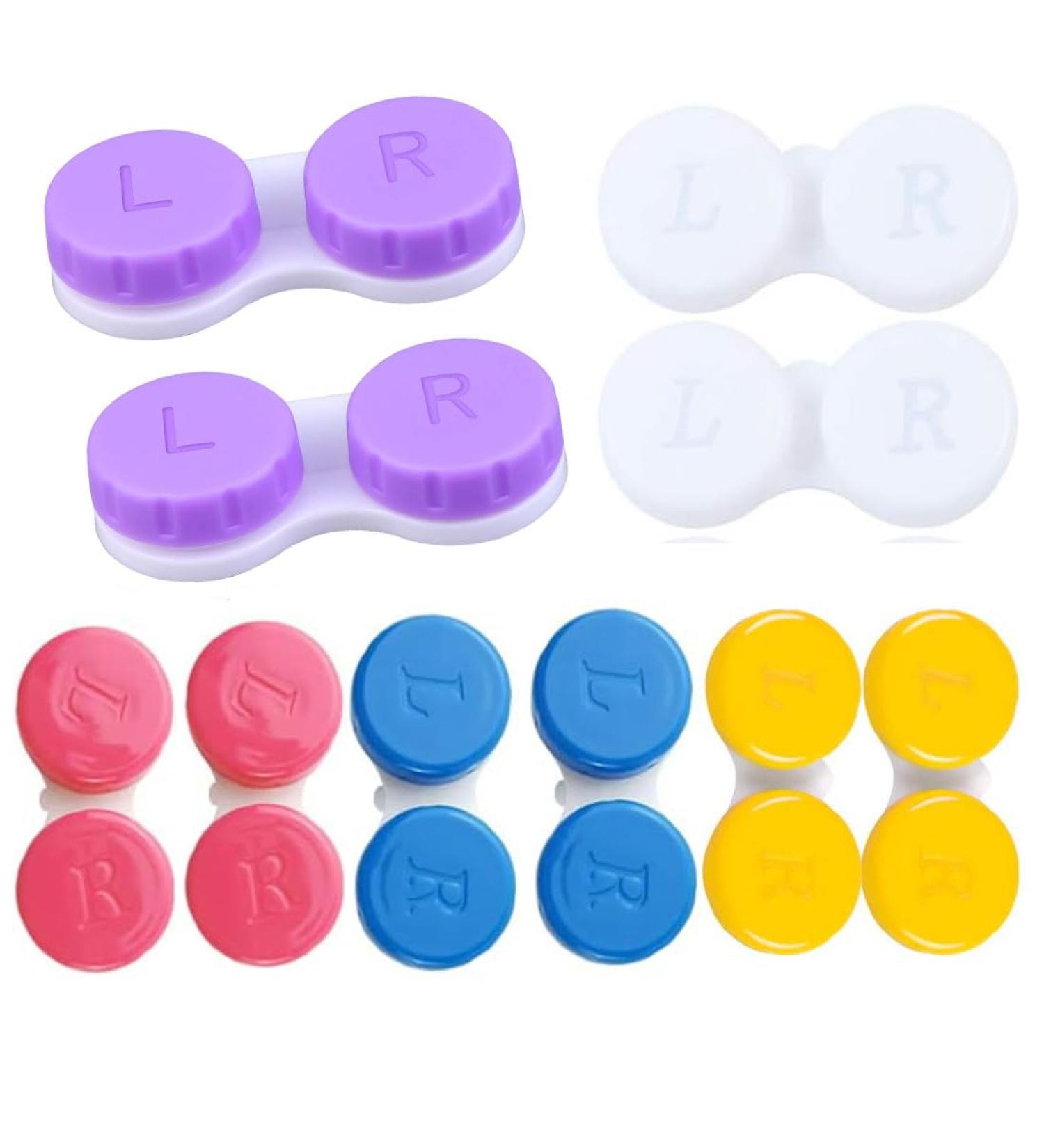 10-Pack Colored Contact Lens Containers - Travel Case Set for Eye Care & Hygiene - Buy Online on GoSupps.com