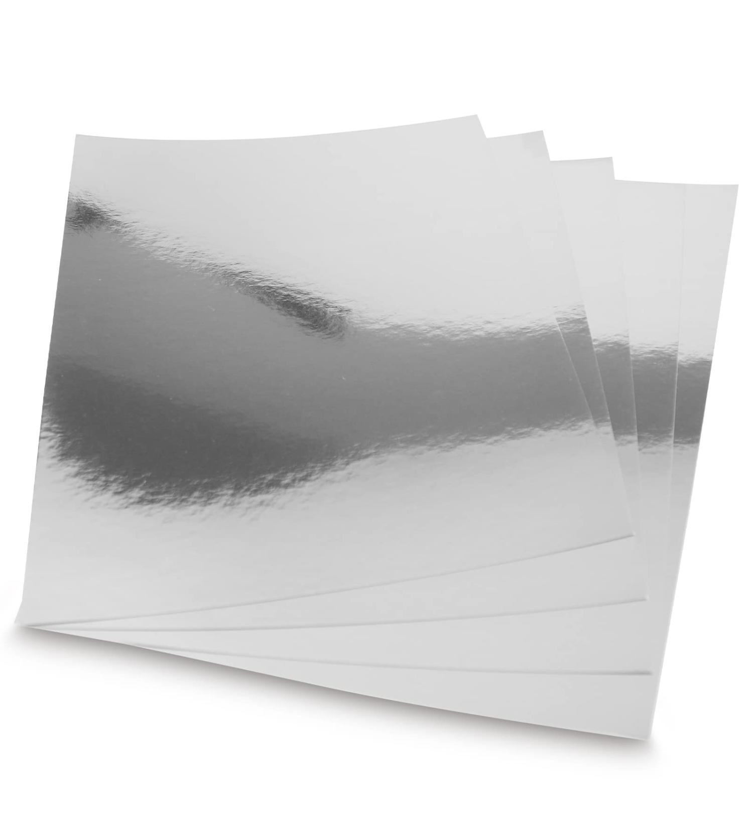 Foil イチョリッド　1枚 Silver Metallic Paper Sheets - 60 Pack Silver Foil Mirror