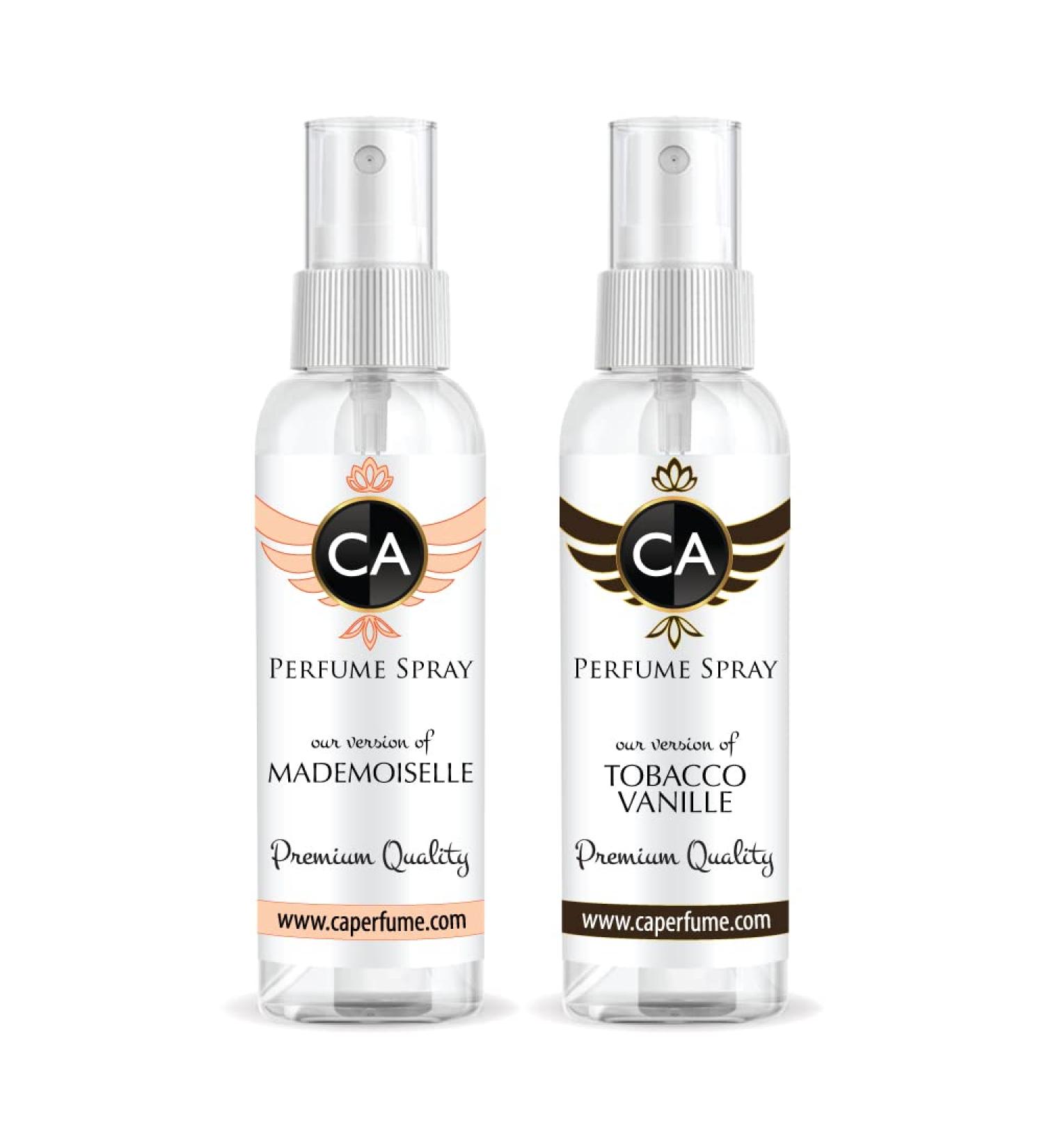 CA Perfume Impression of (Mademoiselle + Tobacco Vanille) Travel Size Sample Fragrance Refillable Atomizer Long Lasting Eau de Parfum (Cologne) Sprayer / 2 Fl Oz/ 60 ml Coco Mademoiselle + Tobacco Vanille - Buy Online on GoSupps.com