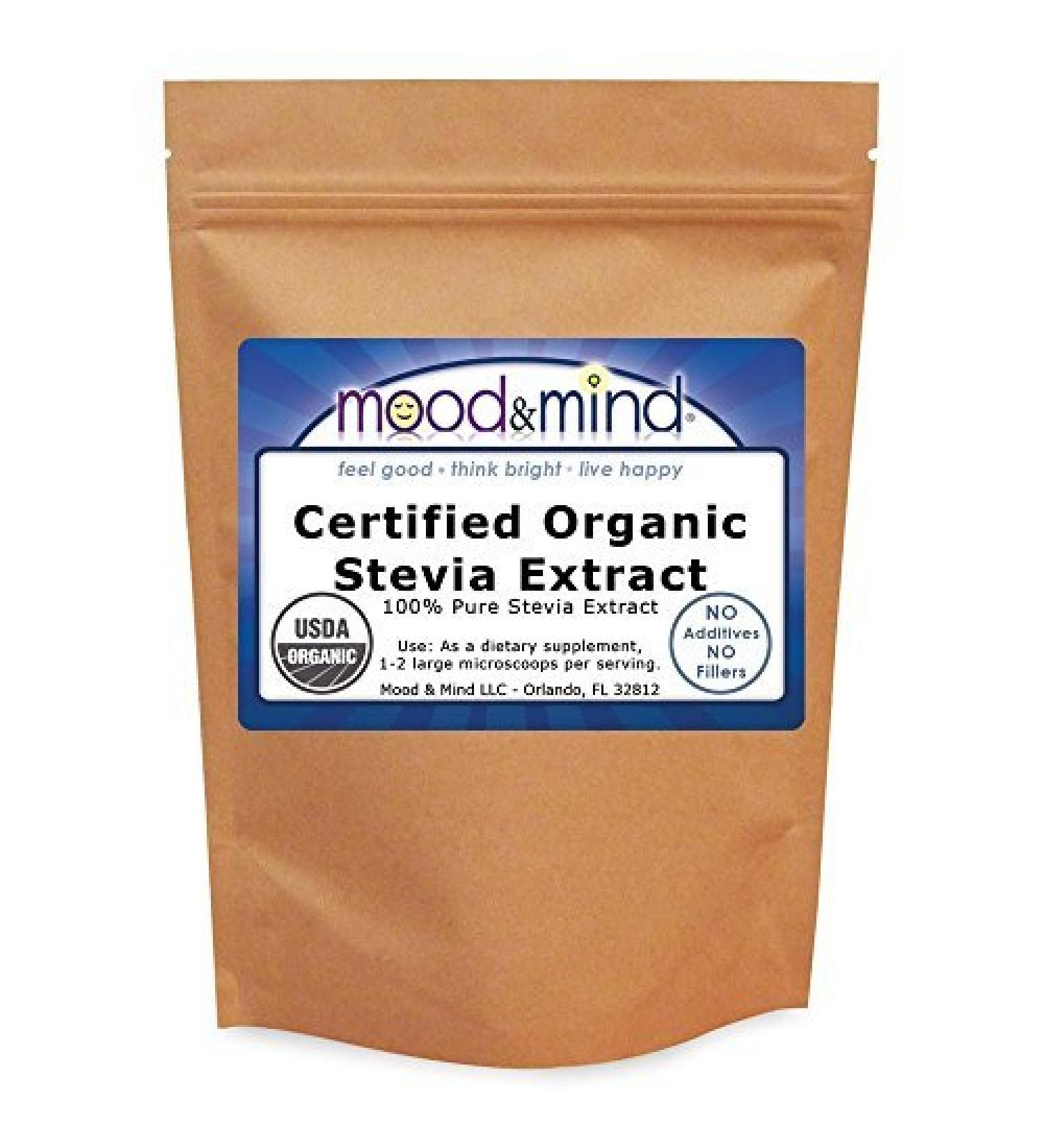 Organic Stevia Extract Powder 1 lb/16 oz (448g) - Pure and Filler-Free - Buy Online on GoSupps.com