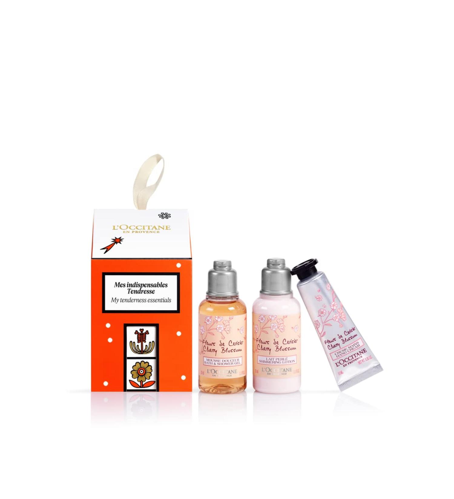 L'Occitane Cherry Blossom Ornament Gift Set - Bath & Shower Gel, Shimmering Lotion, Hand Cream - Buy Online on GoSupps.com
