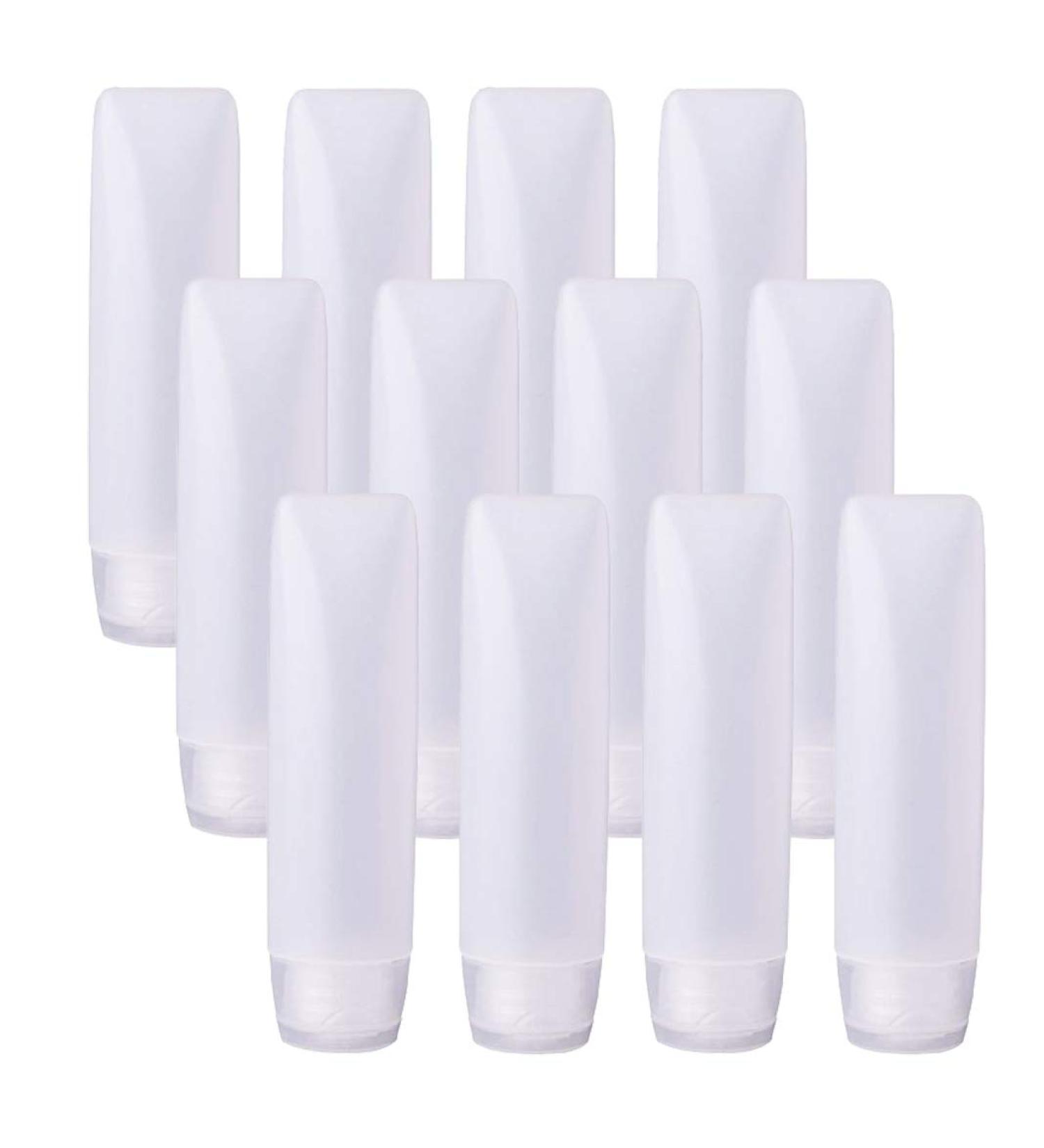 Bekith 12 Pack 30ml Travel Size Squeeze Bottles for Liquids - Refillable Cosmetic Containers for Makeup, Shampoo, Conditioner, Lotion & Toiletries - Buy Online on GoSupps.com