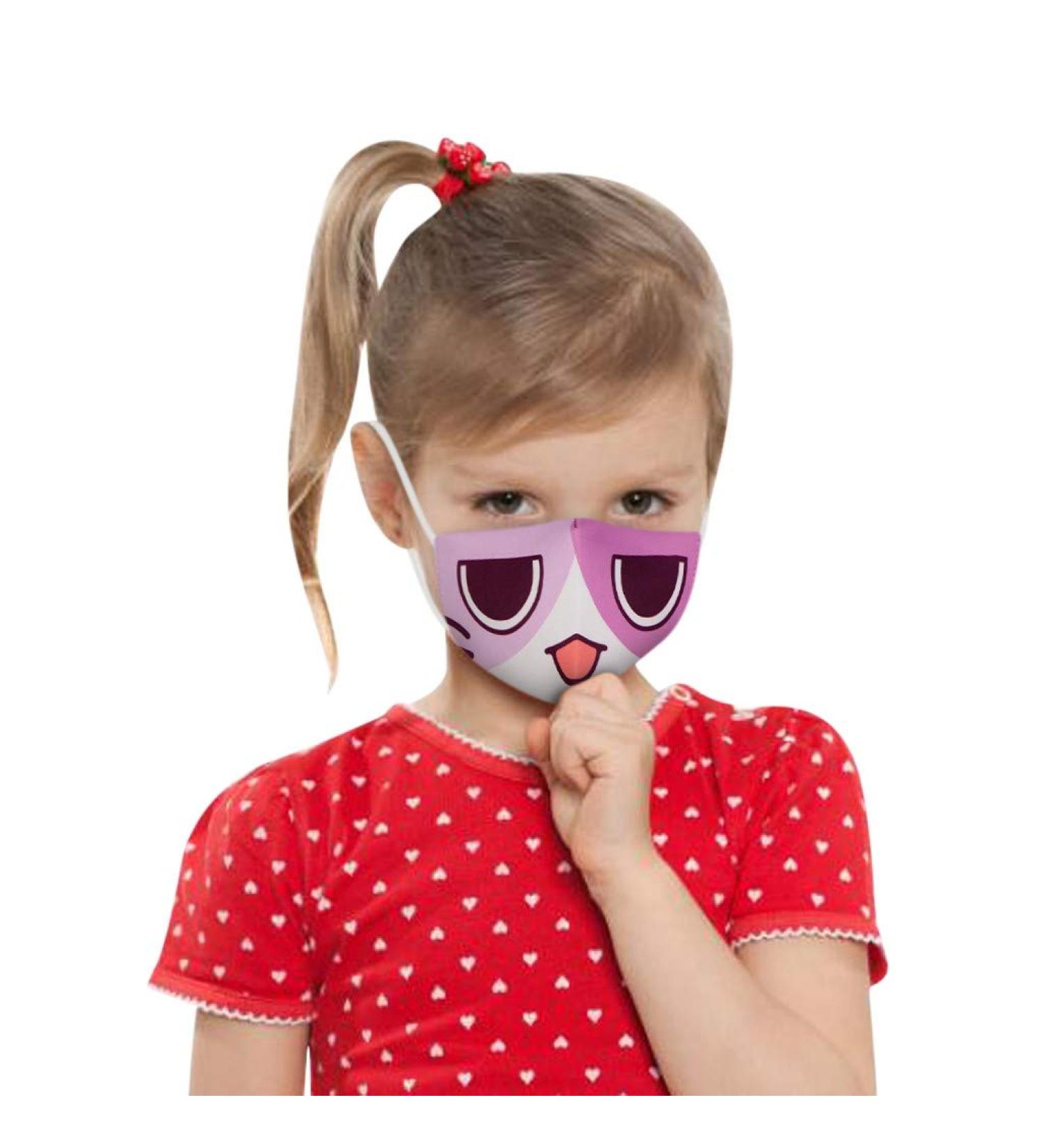 1/2/3pcs Children Funny Cartoon Cute Pattern Washable Reusable Adjustable Elastic Ear Loops Face_Mask - Buy Online on GoSupps.com