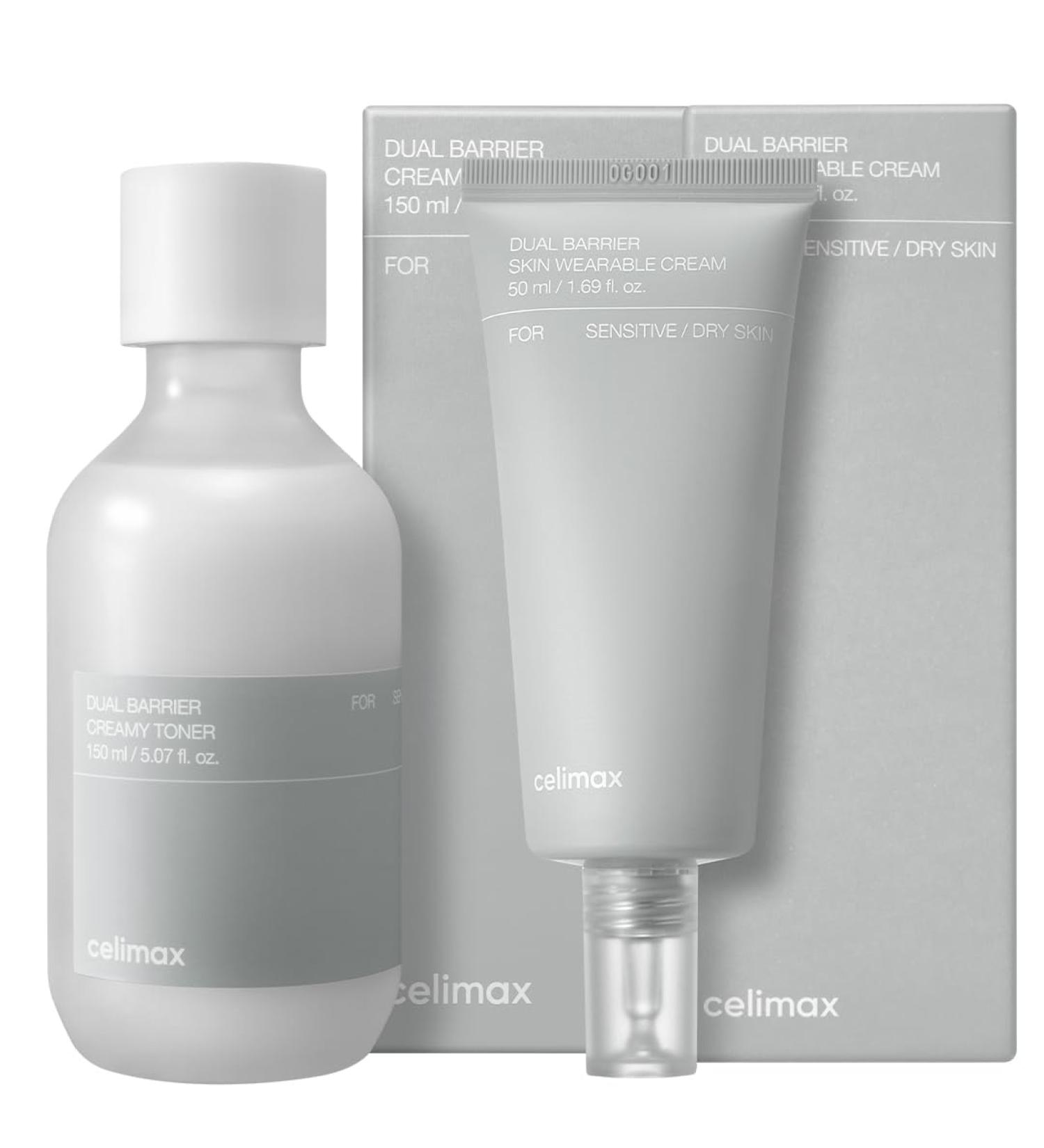 celimax Dual Barrier Creamy Toner & Long Lasting Cream Skincare Duo - Buy Online on GoSupps.com