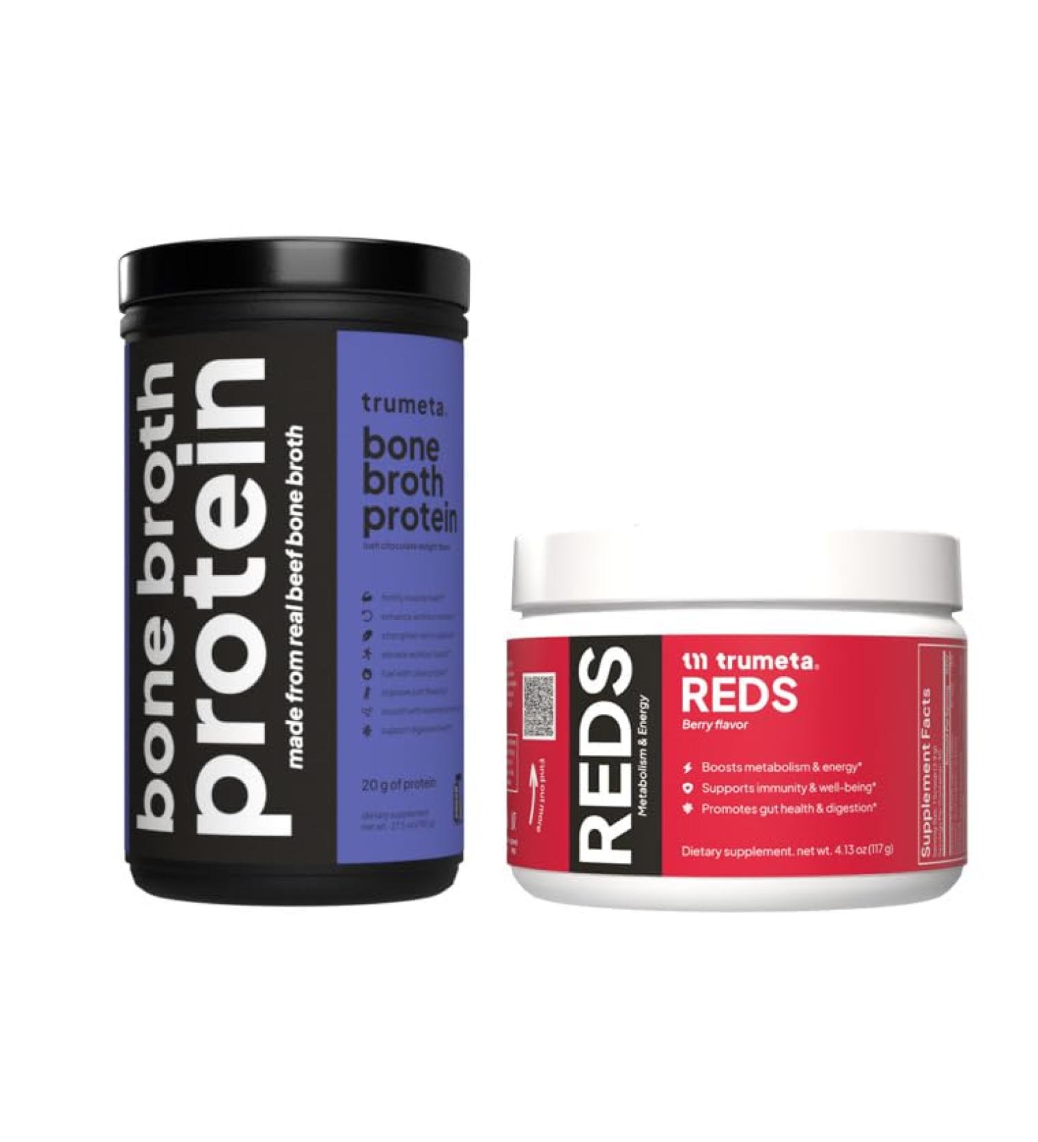 TRUMETA Beef Bone Broth Protein Powder Reds Powder for Muscle Skin and Immune Support - Buy Online on GoSupps.com