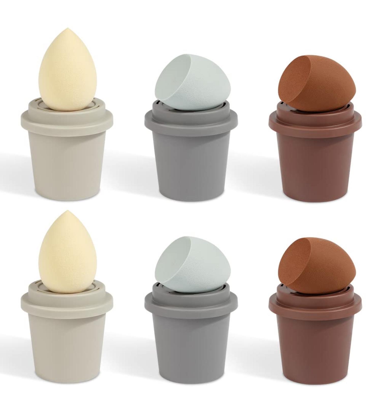 AUAUY Makeup Sponges Blender Set Professional Beauty Sponge Foundation Blending Beauty Sponge Multi-colored Makeup Sponges for Cream Liquid and Powder 6 Pcs with Coffee Cup Package 6pcs with Coffee Mug - Buy Online on GoSupps.com