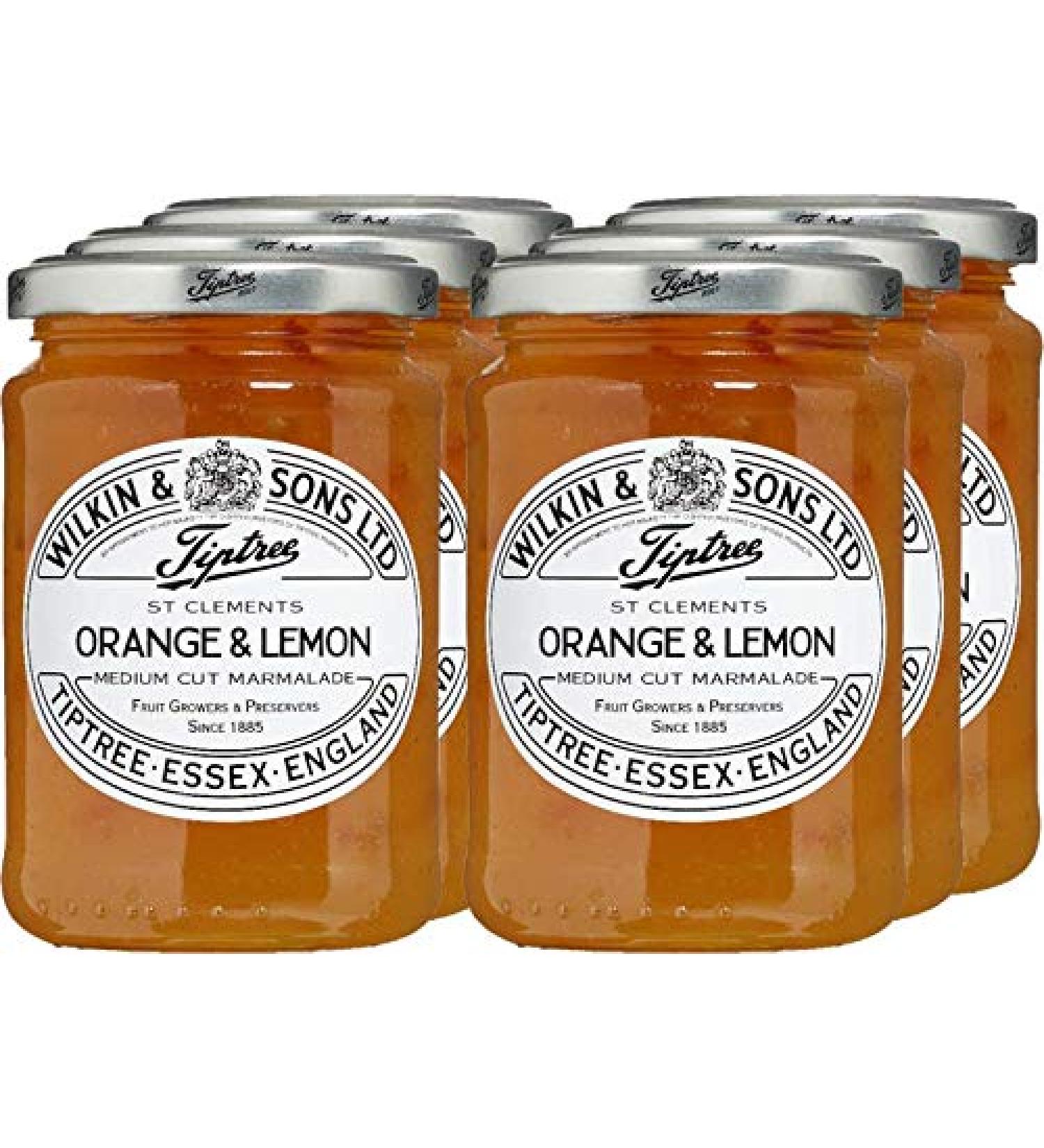 Wilkin & Sons Tiptree St Clements Orange and Lemon Jam Canisters 12 Ounce Medium with Orange and Lemon Peel Vegetarian Vegan Celiac Friendly Gluten Free 6 Count - Buy Online on GoSupps.com