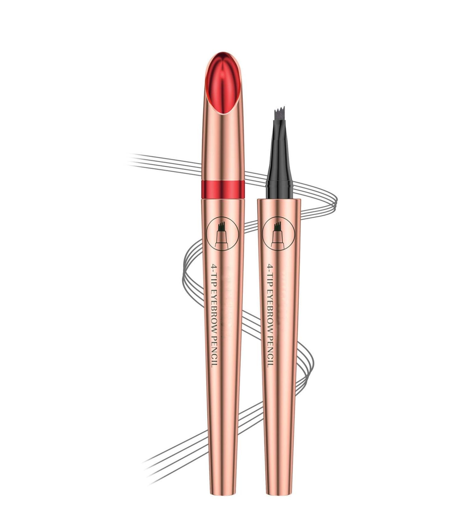 Eyebrow Pencil 4-Point Fork Tip Waterproof Eyebrow Pencil Long Lasting Creates Natural Eyebrow Shape Suitable for Professional Makeup and Beginners (3) - Buy Online on GoSupps.com