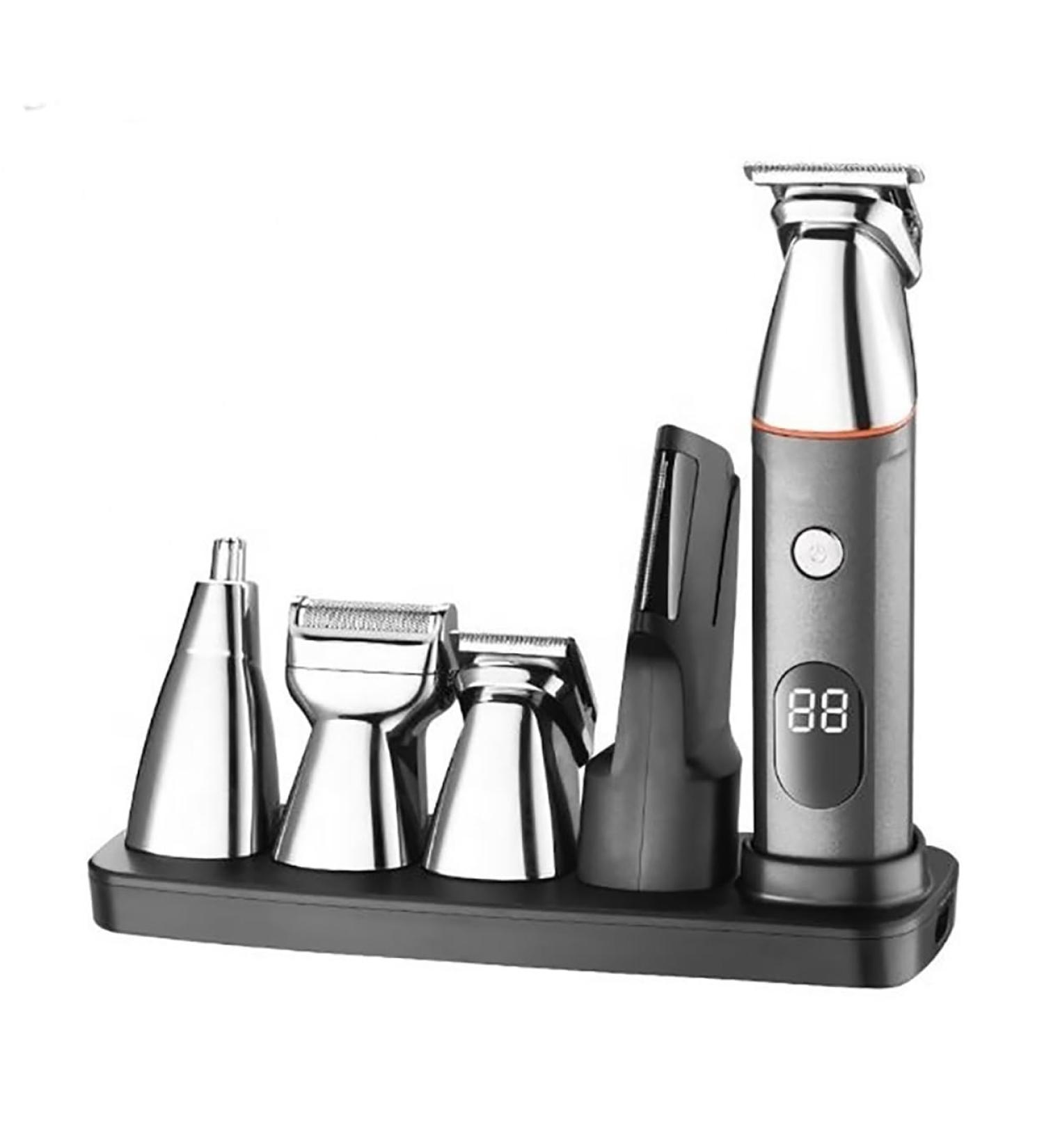 Pro Hair Clipper 5 in 1 Electric Beard Hair Trimmer for Men Grooming Kit Face Hair Clipper Body Trimmer Rechargeable Nose Ear Shaver Wet & Dry - Buy Online on GoSupps.com