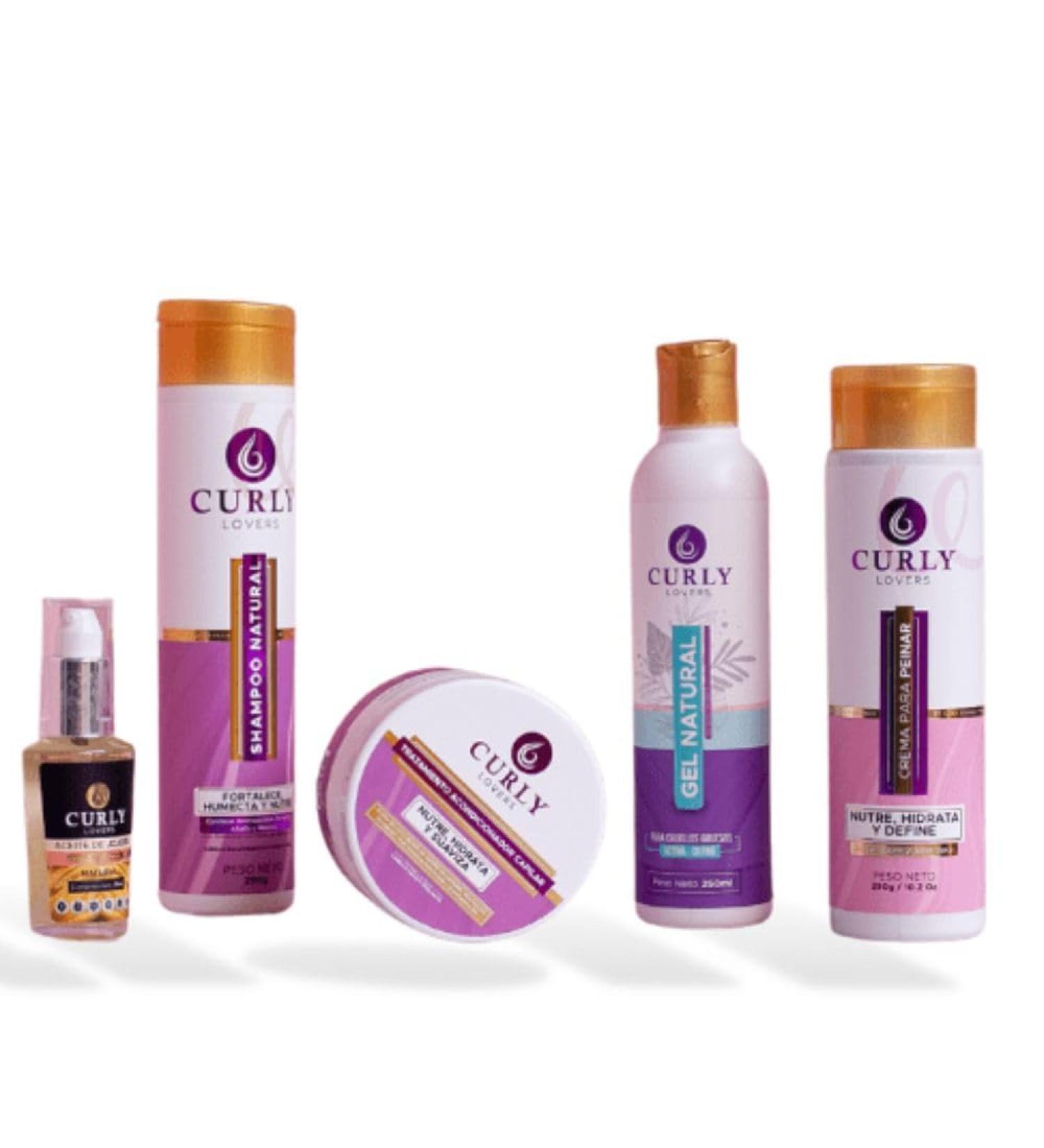 Shampoo Tratamiento Gel Crema peinar Aceite de Jojoba (5 Pack) Curly Lovers shampoo natural Curly Lovers gel natural Curly Lovers crema para peinar Curly Lovers kit Love para cabello (Grueso) - Buy Online on GoSupps.com