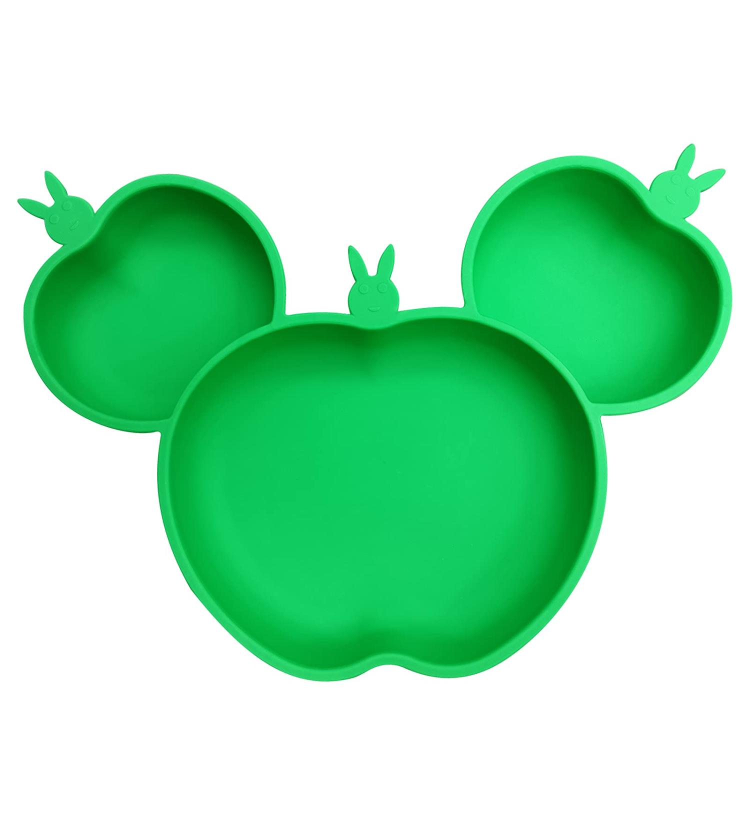 URONNFIT Baby Suction Plate - BPA-Free Silicone Self-Feeding Plate for Toddlers | Microwave & Dishwasher Safe (Green) - Buy Online on GoSupps.com