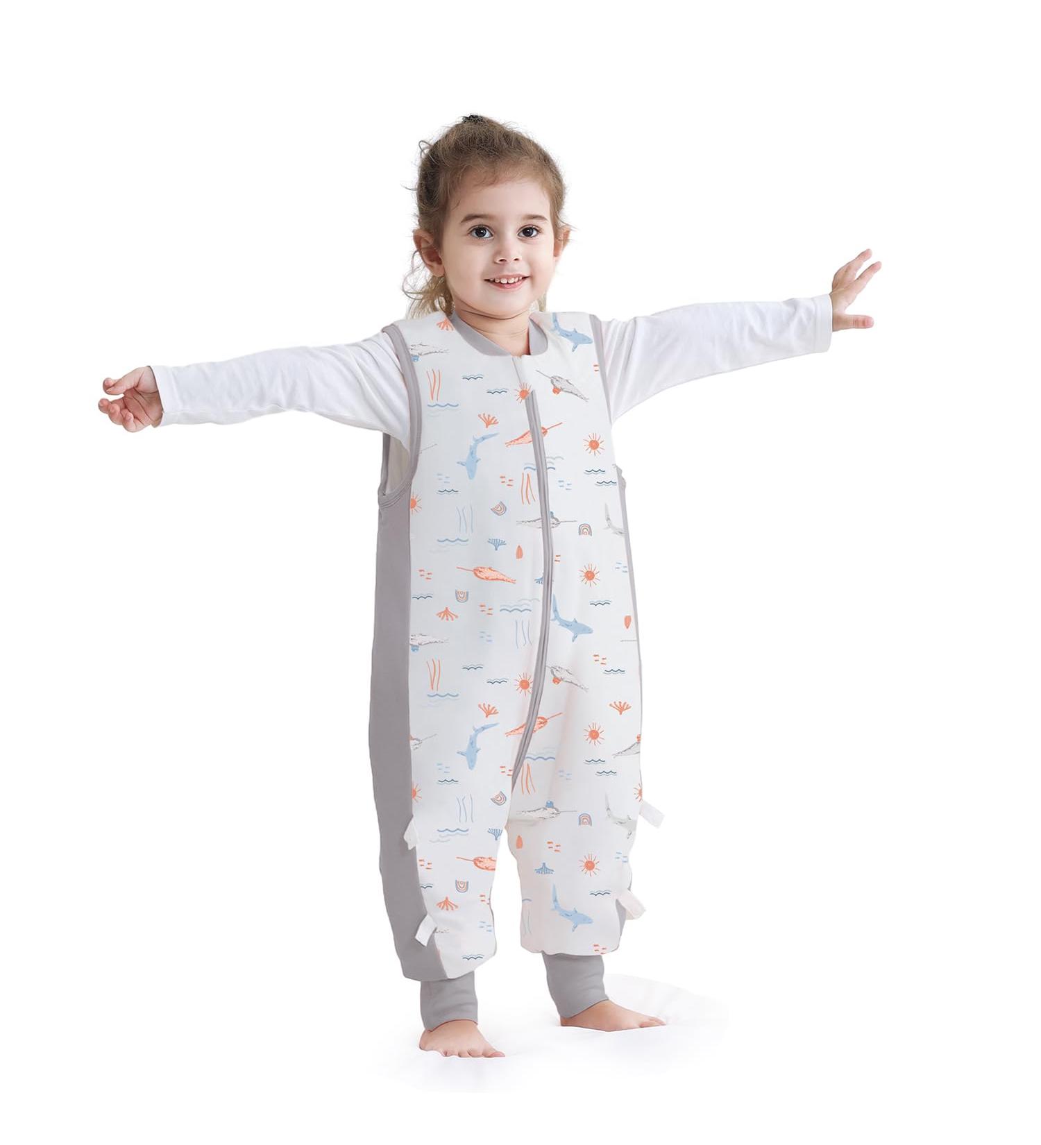 Baby Sleep Sack with Feet Winter 2.5 TOG | Cotton Toddler Sleeping Bag 12-24 Months (Gray Whale M) - Buy Online on GoSupps.com