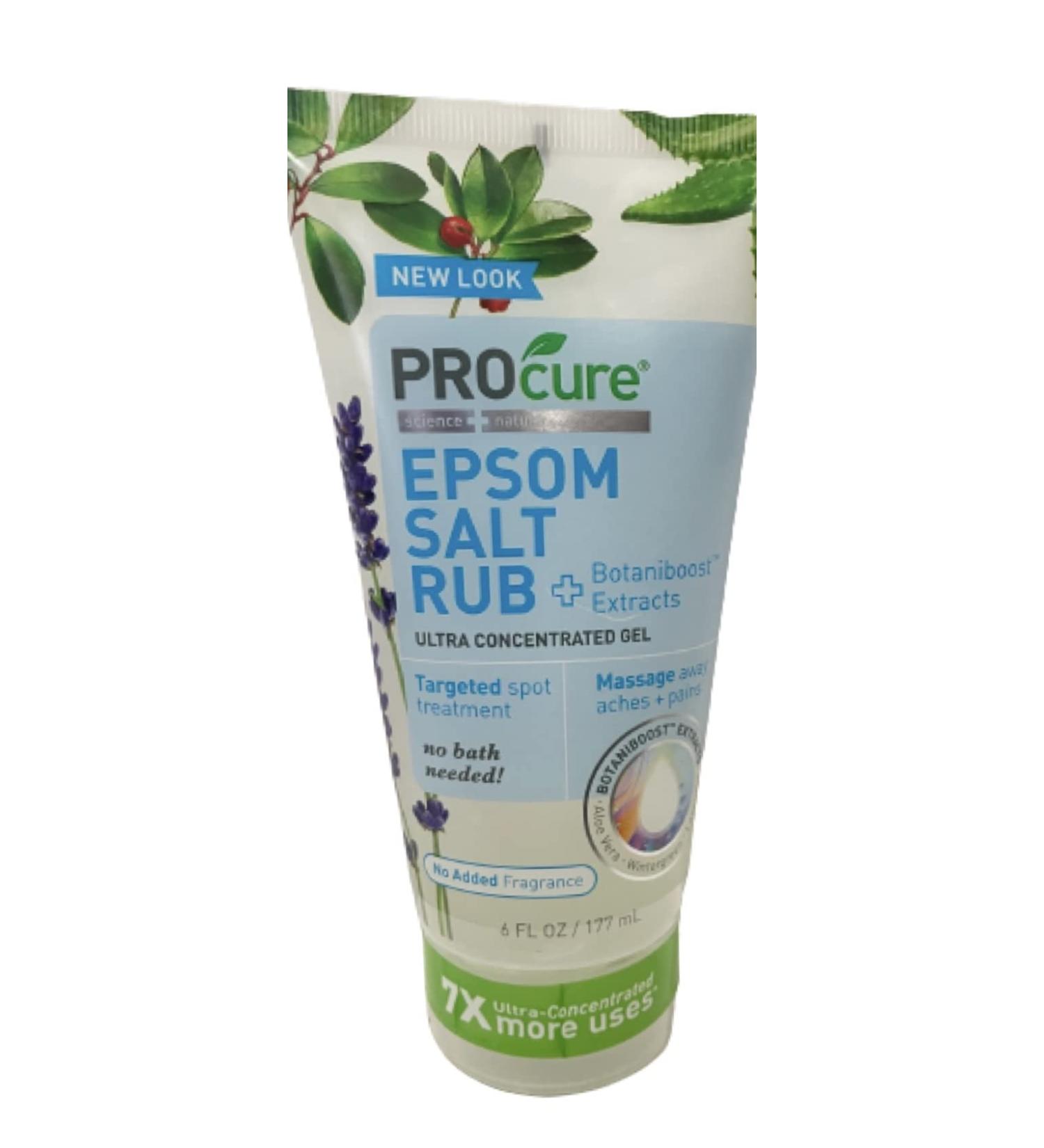 PROCURE Epsom Salt Rub Gel with Aloe Vera 6 Oz - Soothing Pain Relief (1 Pack) - Buy Online on GoSupps.com