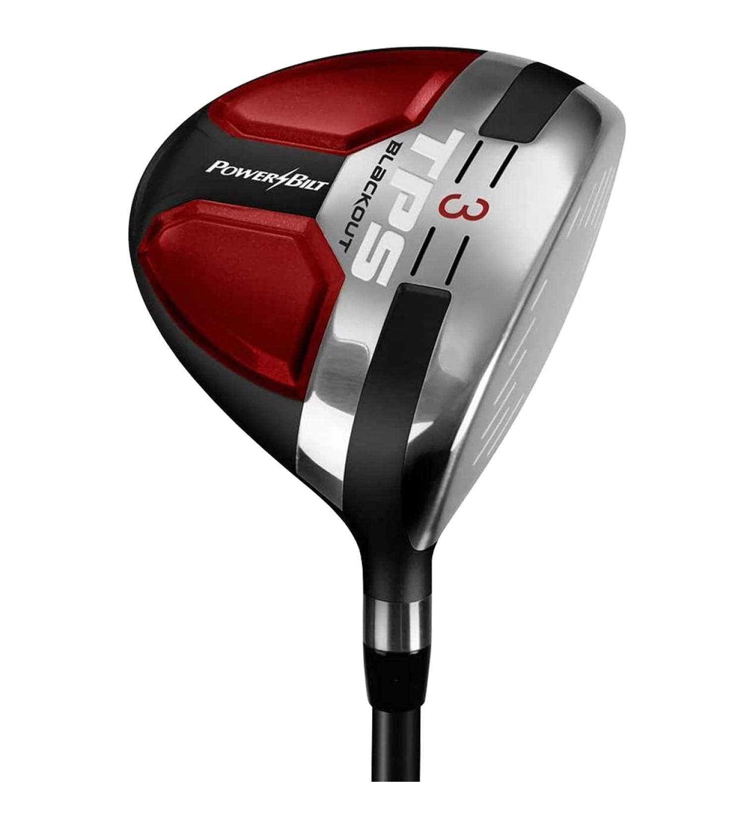 PowerBilt Men's TPS Blackout 3 Fairway Wood, Right Hand Right Graphite Regular 3 Wood, 15 Degeres