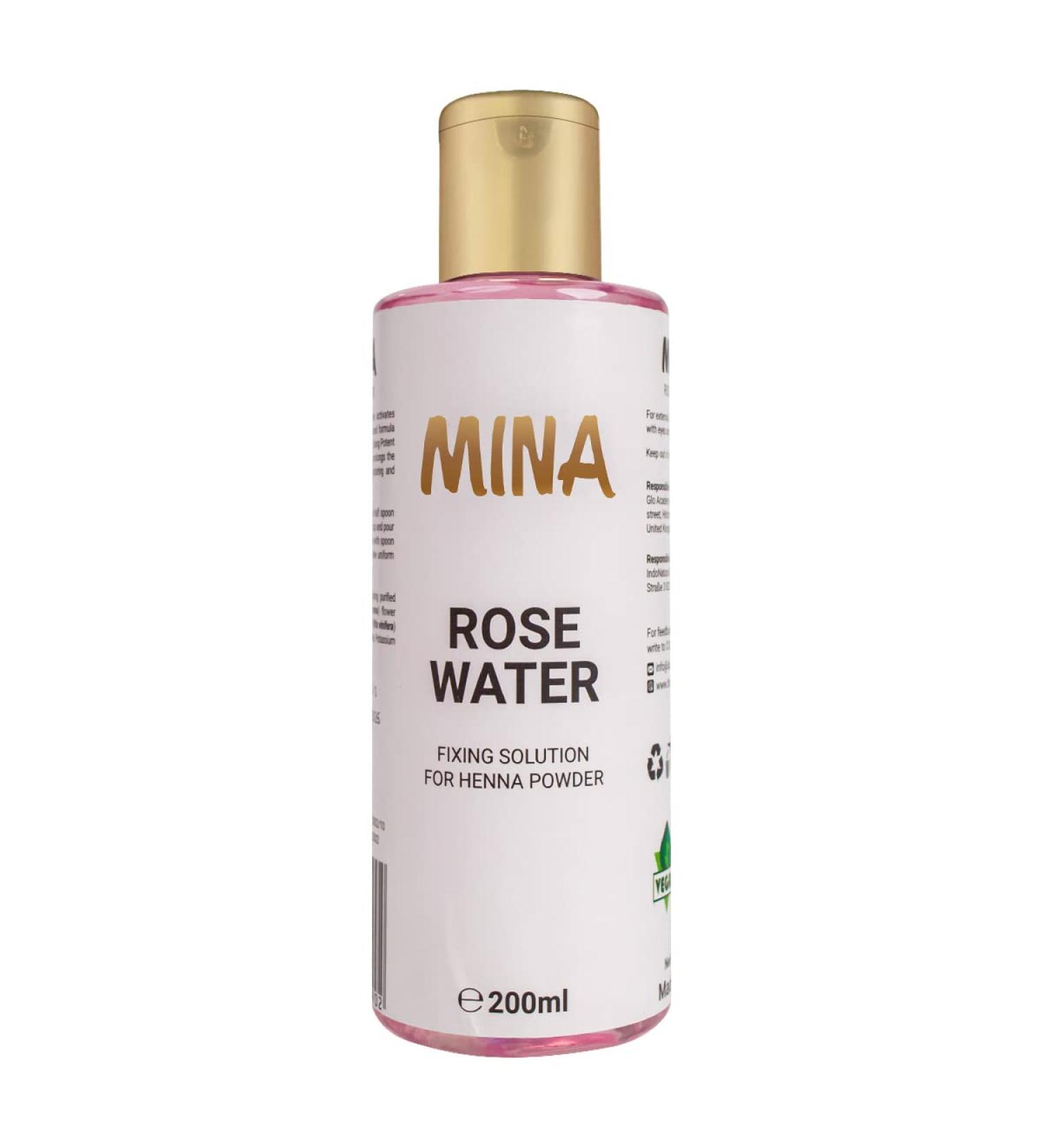 MINA Rose Water Henna Fixing Solution 200ml | Calming & Soothing | For Eyebrow Tint | All Skin Types - Buy Online on GoSupps.com