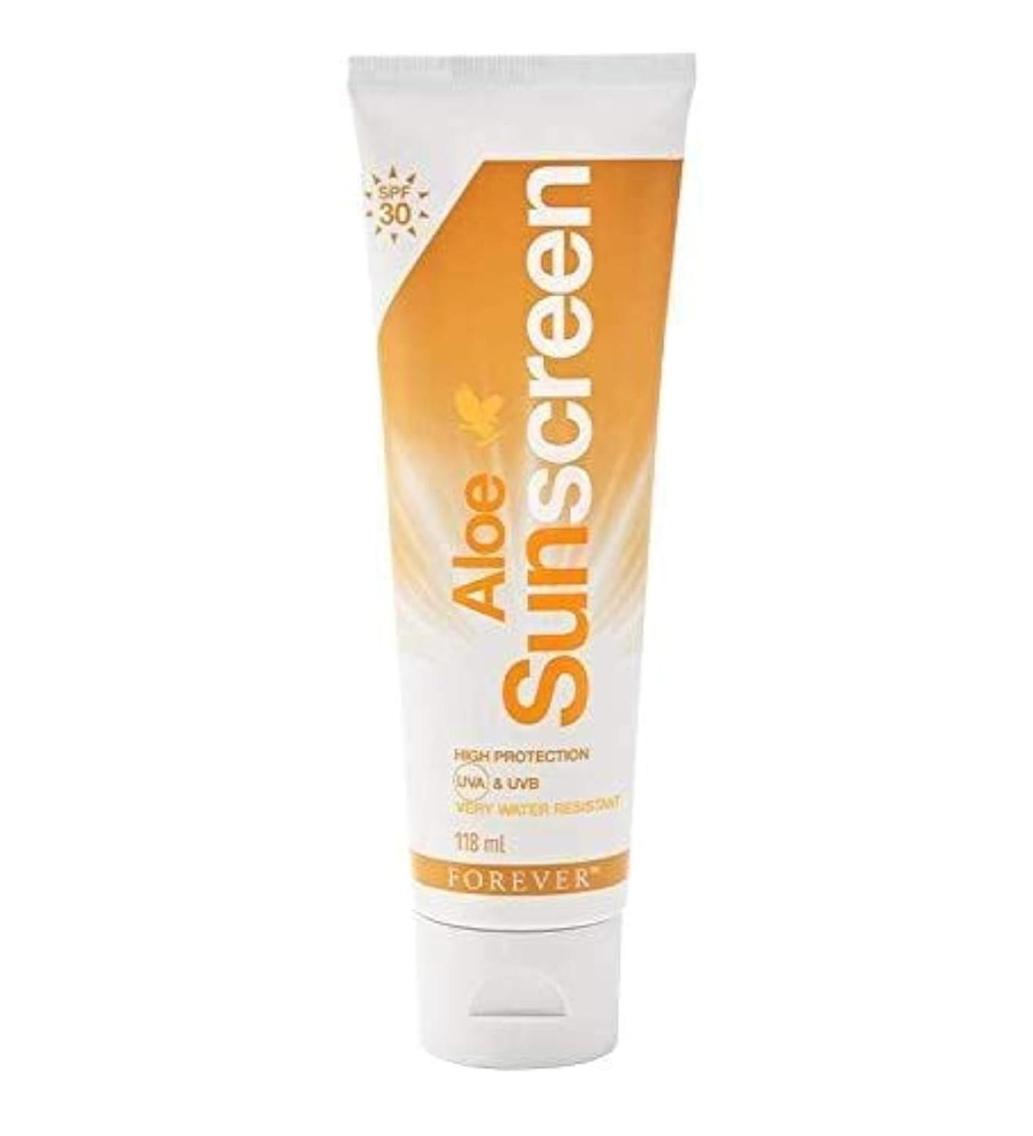 Forever Aloe Sunscreen SPF 30 - Water-Resistant Aloe Vera Sunblock | Broad Spectrum UVA & UVB Protection - 4 fl oz - International Shipping Available - Buy Online on GoSupps.com