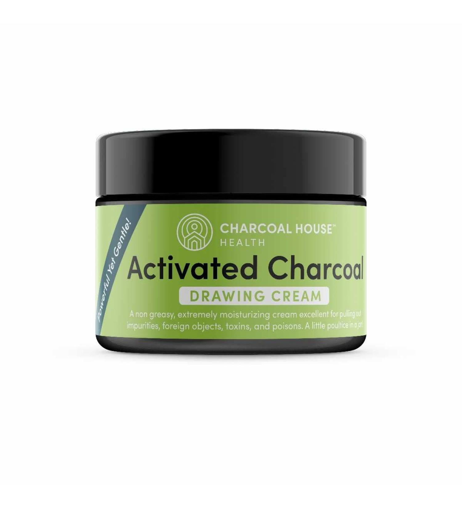 2oz Activated Charcoal Drawing Cream Gentle Moisturizing An adsorbent cream to pull out impurities foreign objects toxins & poisons - 'A little poultice jell in a jar!' Skin issues & care