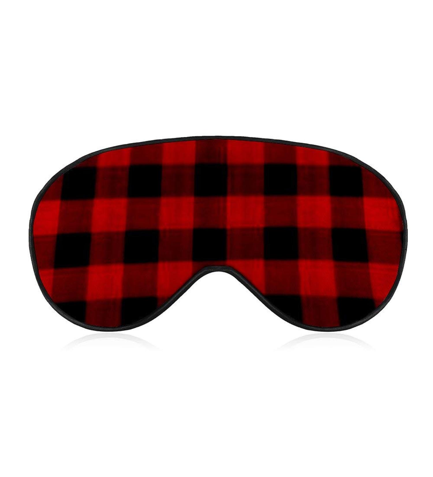 NiYoung 100% Silk Eye Mask | Red Black Buffalo Check Plaid | Sleep Mask for Games Party Travel | Elastic Band | One Size - Buy Online on GoSupps.com