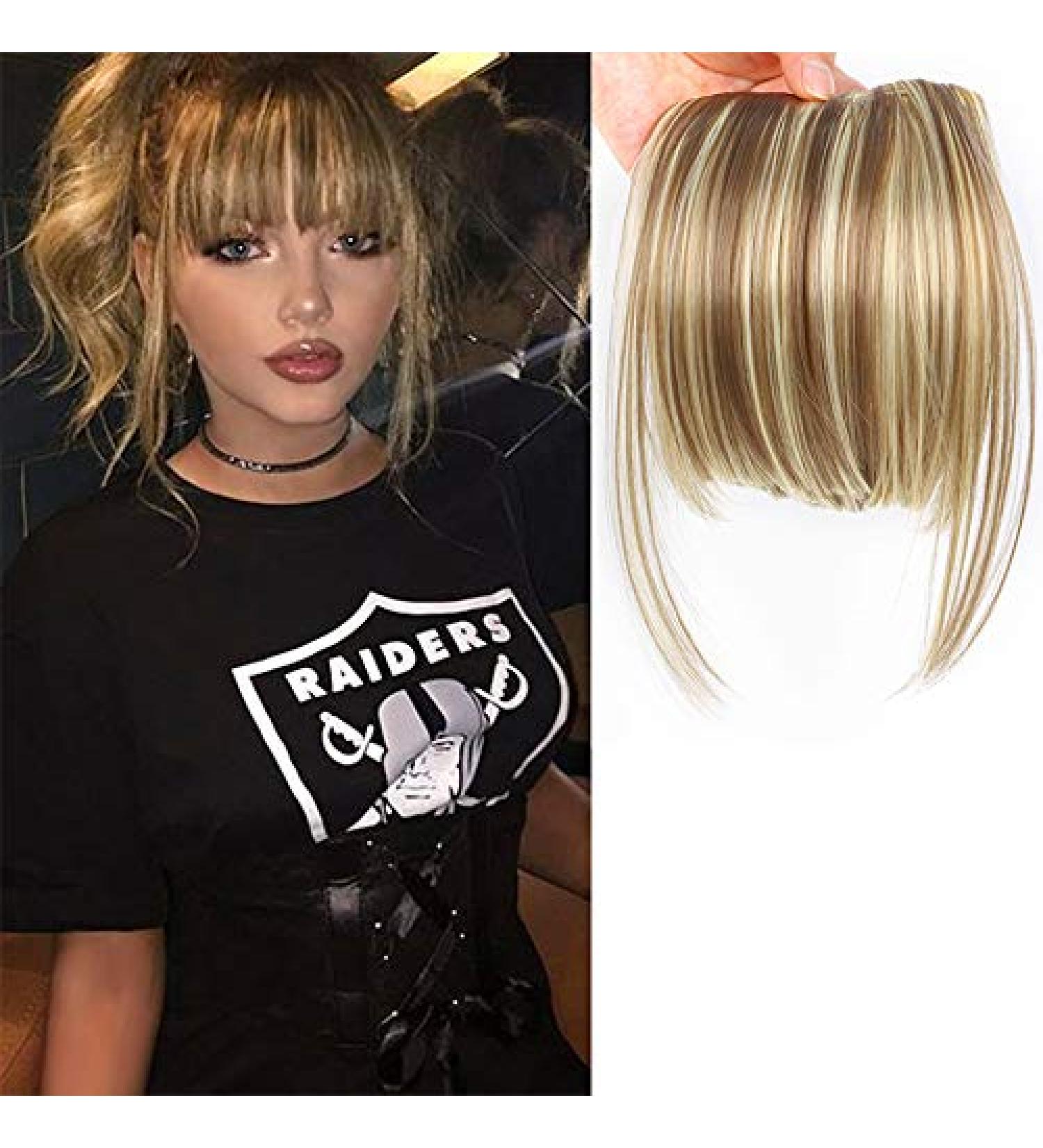 LEEONS Fringe Bangs Clip in Hair Extensions - Short Straight Blonde 18H613 - Buy Online on GoSupps.com