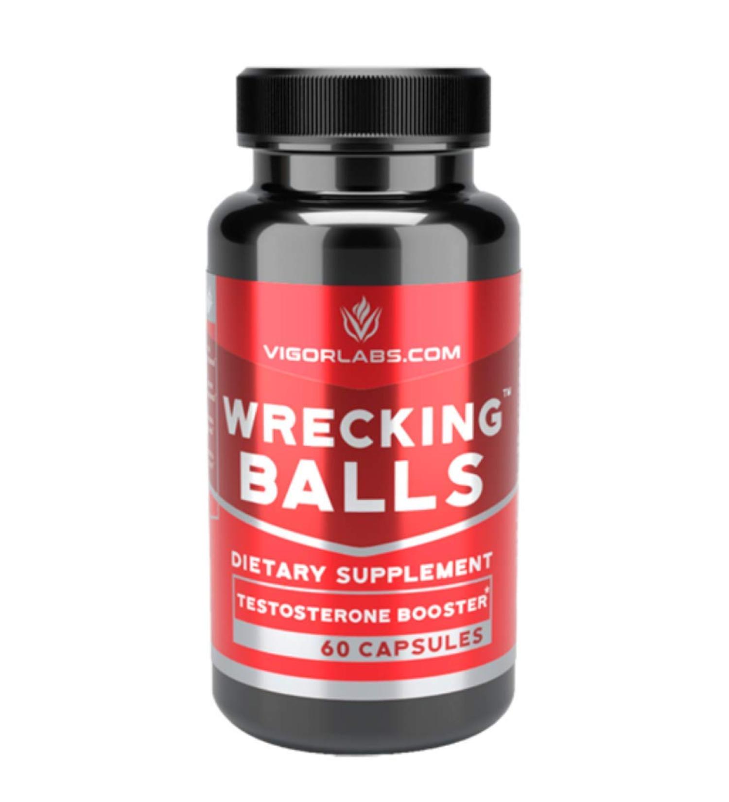 Buy WRECKING BALLS - 60 Capsules for Enhanced Male Vitality & Stamina | Supports Natural Hormone Production | Made in the USA - Buy Online on GoSupps.com
