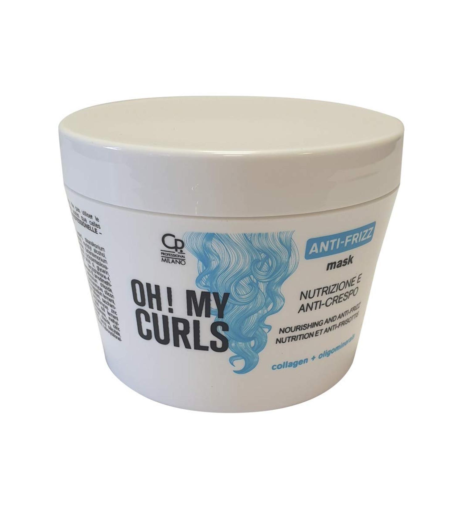 Oh!My curls - nourishing anti -crausific mask - professional moisturized and nutritional treatment for cruel dehydrated and boring curly hair - 250 ml