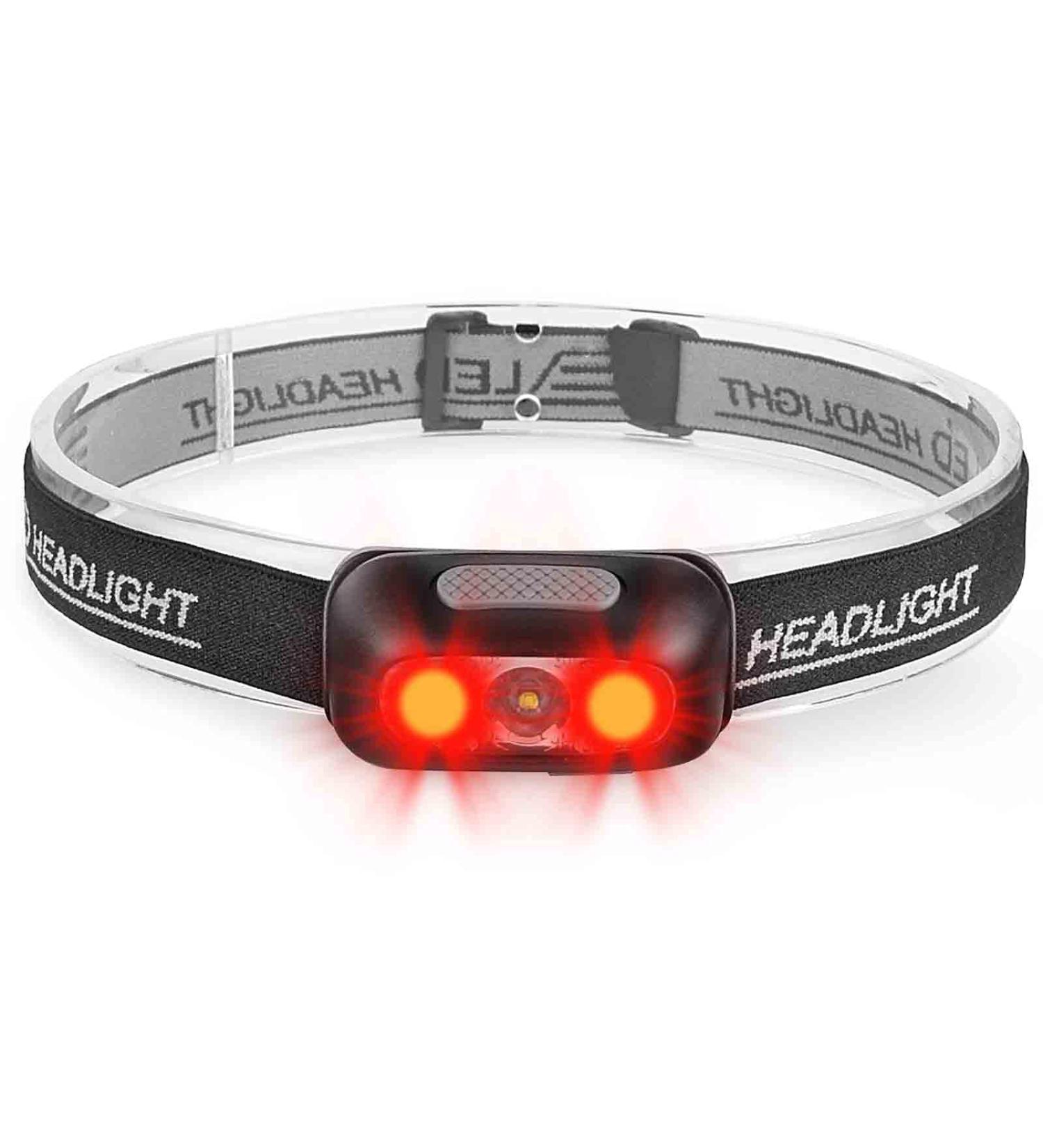 500 Lumen Rechargeable Headlamp | 5 Modes & Red Light | Water-Resistant Adjustable Strap | Ideal for Running, Camping, Cycling | 1 Pack Red Headlight - Buy Online on GoSupps.com