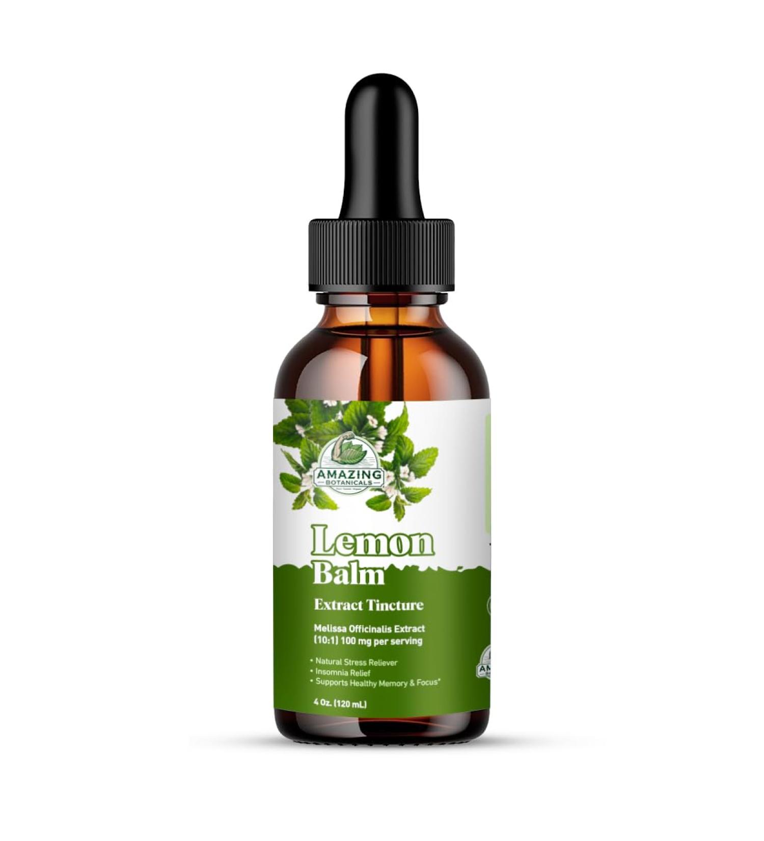 Organic Lemon Balm Leaf Liquid Extract for Immune Support - Lemon Balm Tincture for Mood & Relaxation Support - Organic Extract Tincture Leaf Drops for Adults & Kids Dietary Supplement - 4oz 4 Fl Oz (Pack of 1) - Buy Online on GoSupps.com