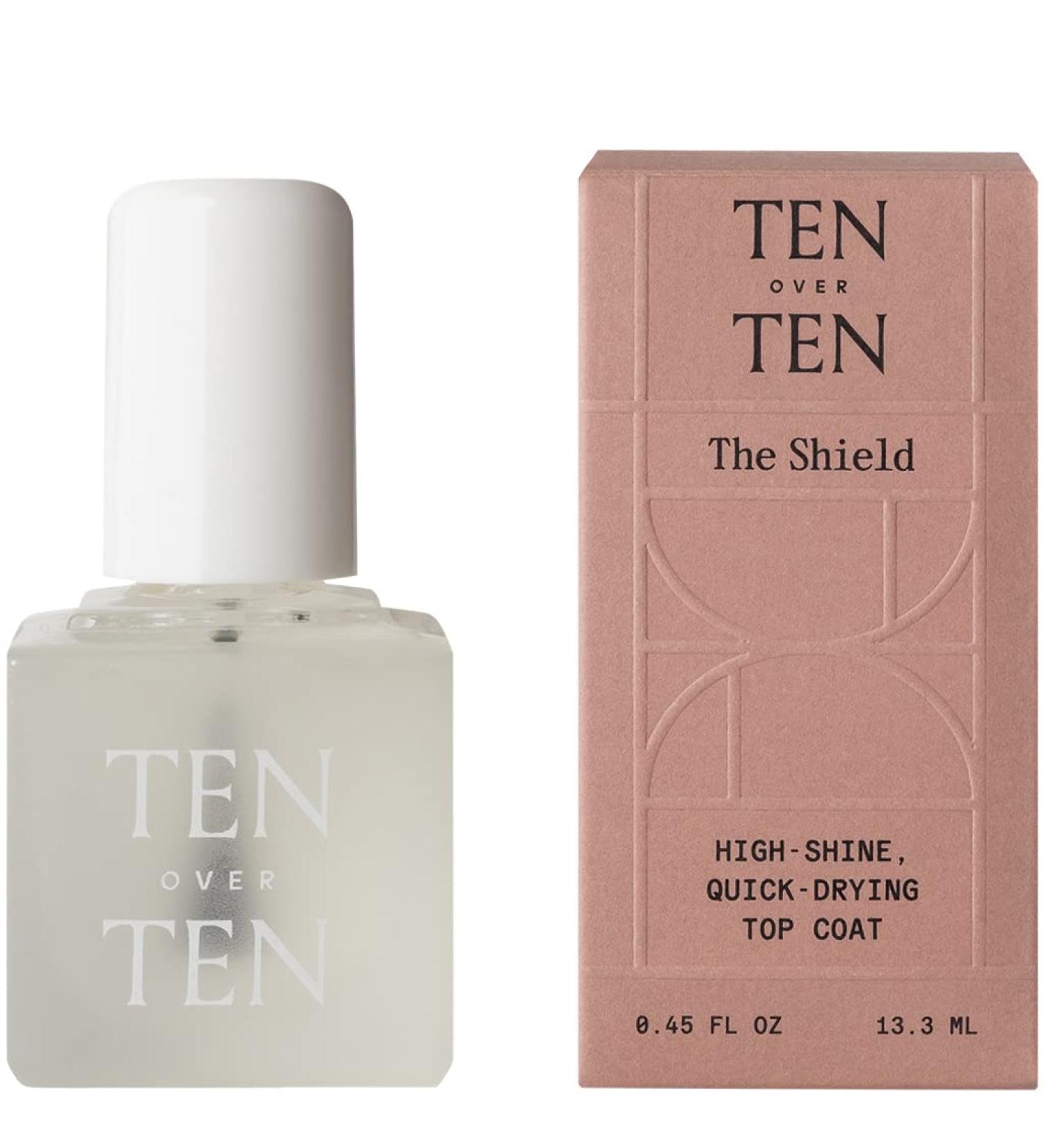 tenoverten - The Shield Protective Top Coat | Clean  Natural  Non-Toxic Nail Care (0.45 fl oz | 13.3 mL)
