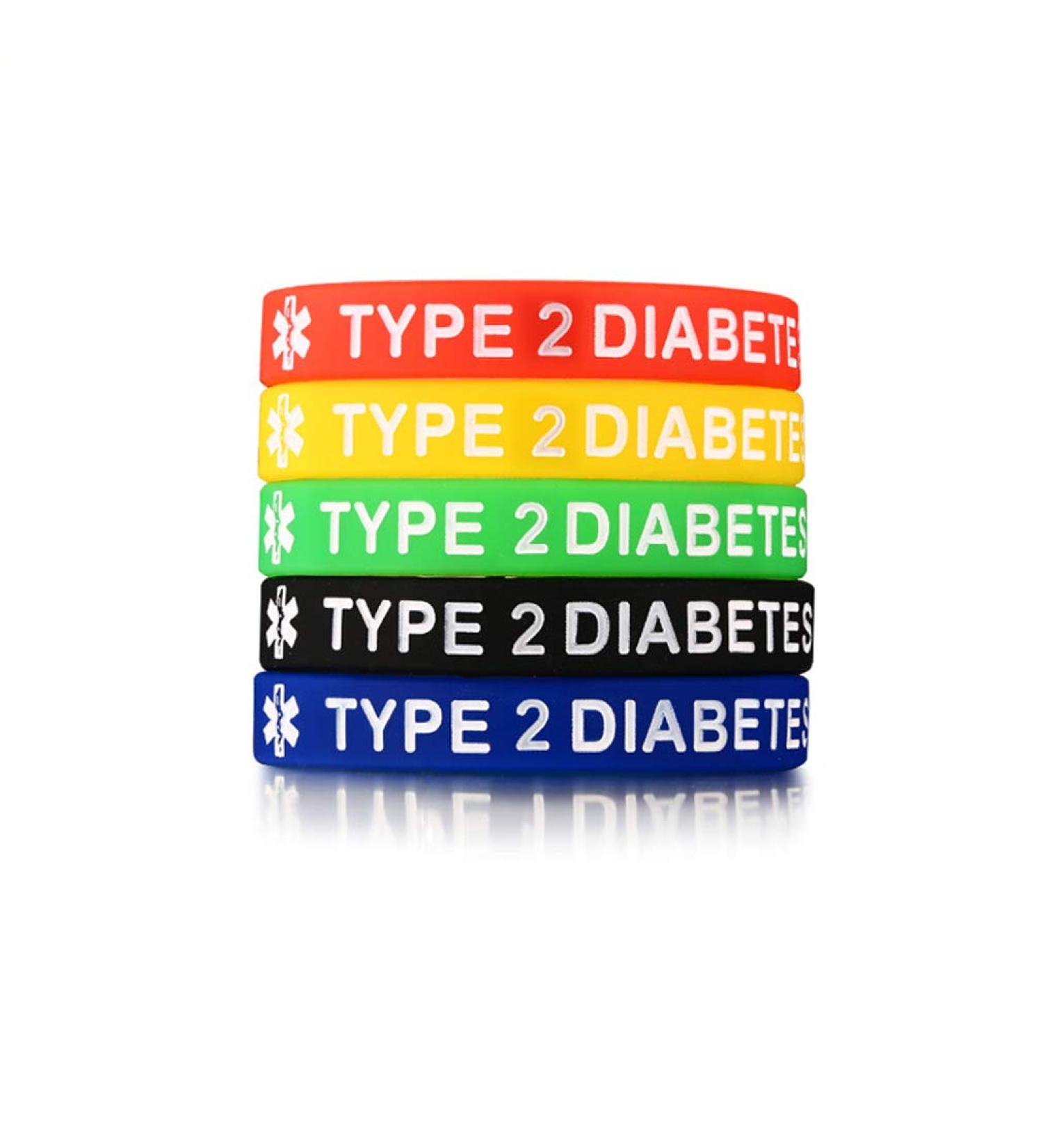 Chien 5 Pack Assorted Colors Type 1/2 Diabetes Silicone Bracelets for Men Women 7.5 - Buy Online on GoSupps.com