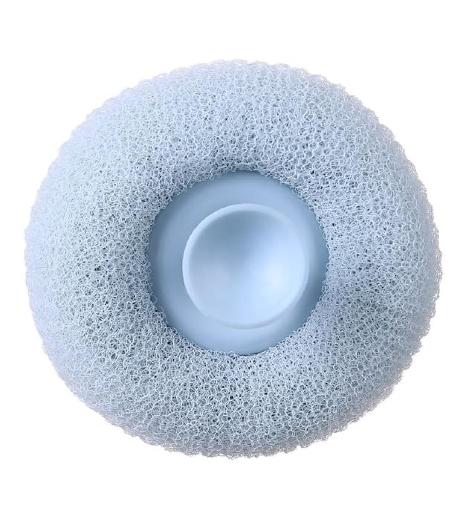 Suction Cup Bath Ball Exfoliating Bath Sponge Cleaning Brush Sponge Mesh Pouf Shower Ball for Women Men Shower Blue