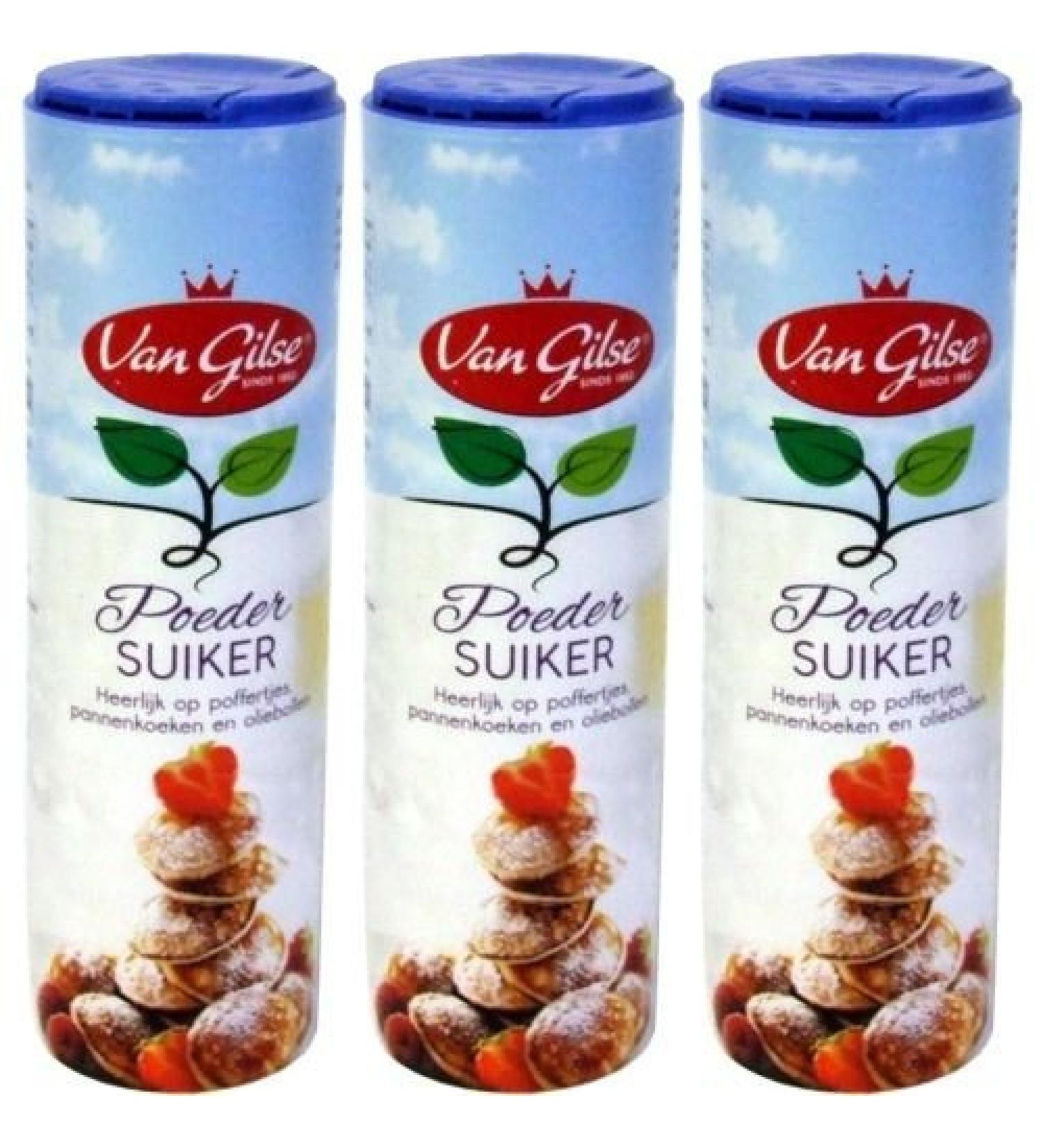 Van Gilse powdered sugar 3 x 250g in a practical shaker
