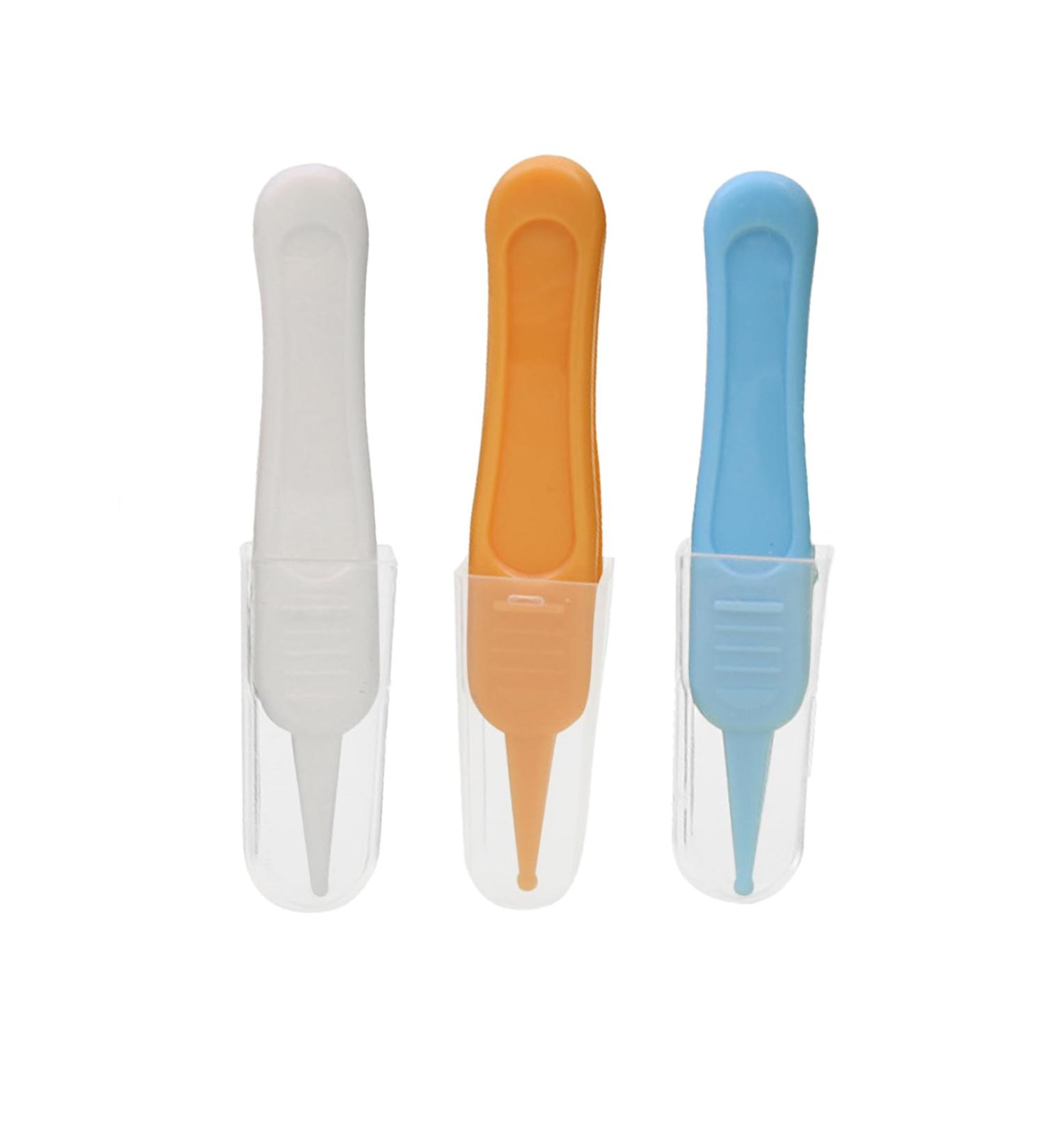 3 Pieces Baby Safety Tweezers - Gentle Plastic Nose & Ear Cleaners Easy Grip Compact Design for Baby Care - Buy Online on GoSupps.com