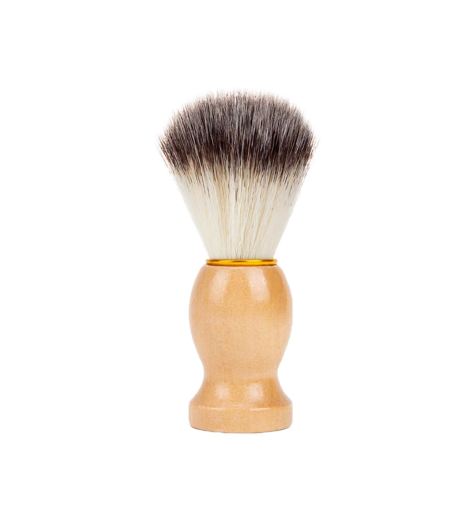 Solid Wood Handle Shaving Brush | Soft Bristles Beard Care Razor Brush for Wet Shaving with Cream & Soap - Skin-Friendly - Buy Online on GoSupps.com