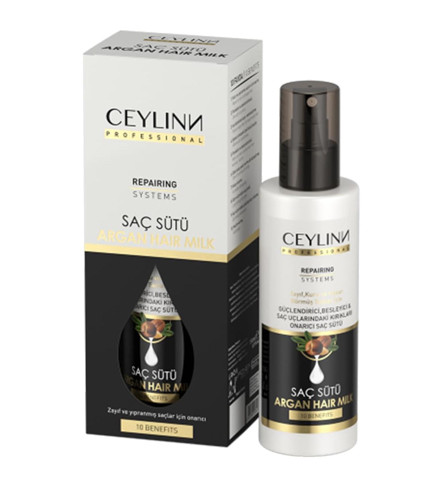 Ceylinn Argan Hair Milk - 10 Benefits for Weak Dry & Stressed Hair | Strengthening Nourishing & Repairing - 150ml - Buy Online on GoSupps.com