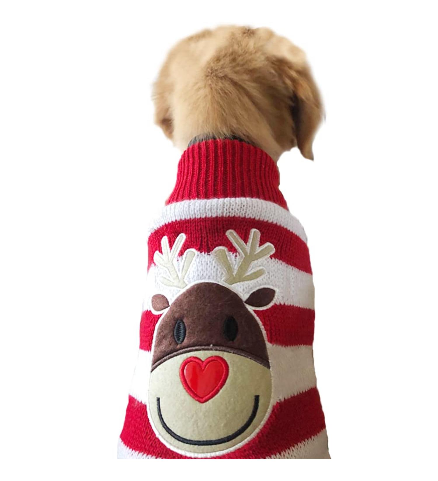 NACOCO Dog Reindeer Sweater for Small Dog/Cat X-Large - Christmas/New Year Pet Clothes - Red - Buy Online on GoSupps.com