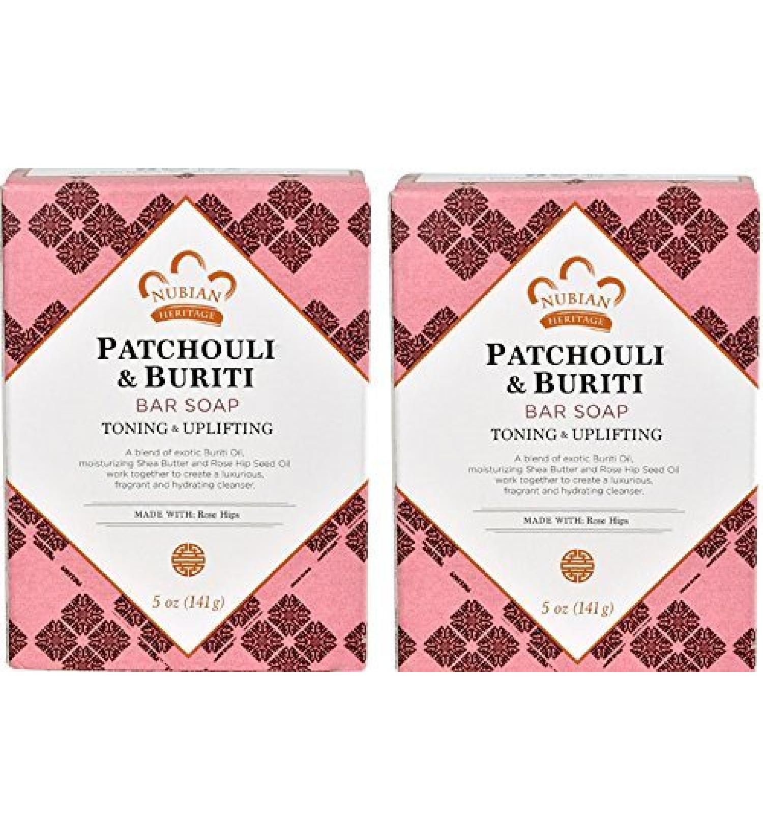 (Twin Pack) Nubian Heritage Bar Soap - Patchouli and Buriti - 5 oz