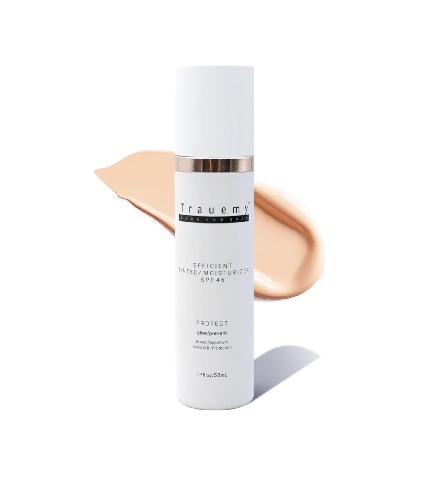 trauemy Anti-Aging Tinted Face Moisturizer Sunscreen SPF 46 & Hydrating Skin Care & Face Moisturizer - Chemical BB Cream Water-Resistant-Dewy - Buy Online on GoSupps.com