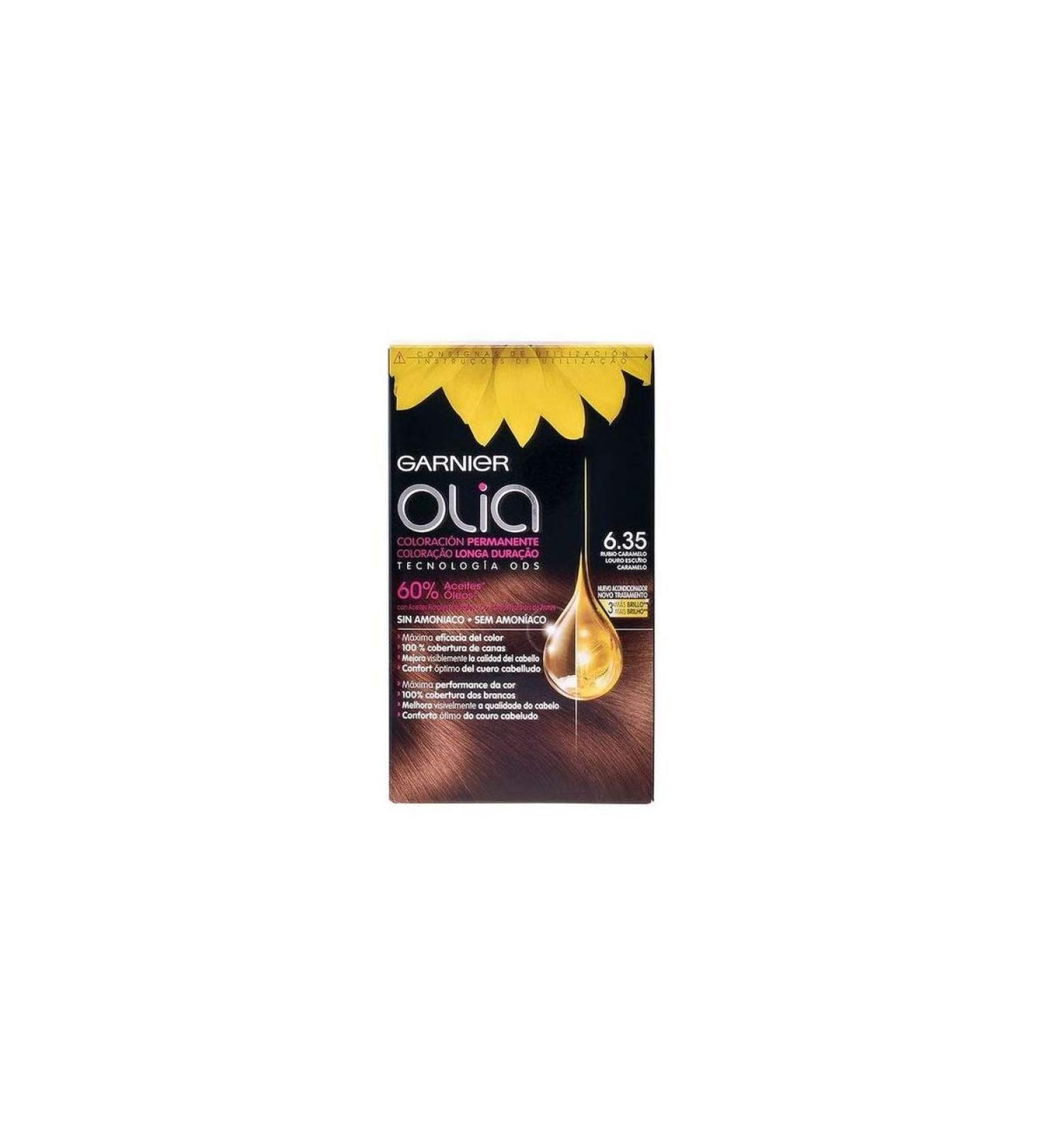 Garnier Olia Permanent Hair Color Without Ammonia For A Pleasant Smell With Floral Oils Of Natural Origin - Caramel Blonde 6.35