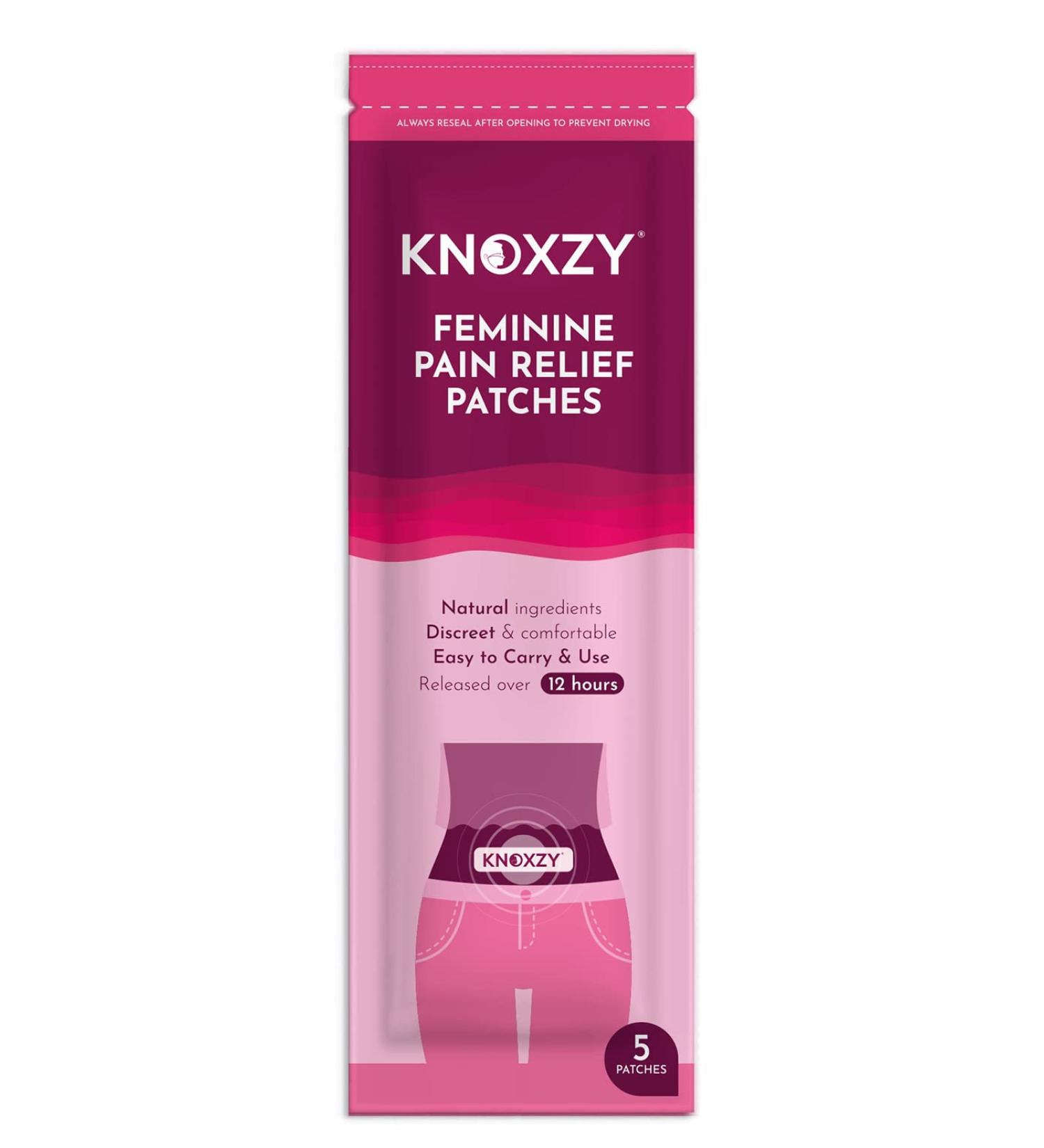 KNOXZY Feminine Pain Relief Patches (5 Patches) for Period, Menstrual, Endometriosis & PCOS Pain Relief | Pack of 1 - Buy Online on GoSupps.com