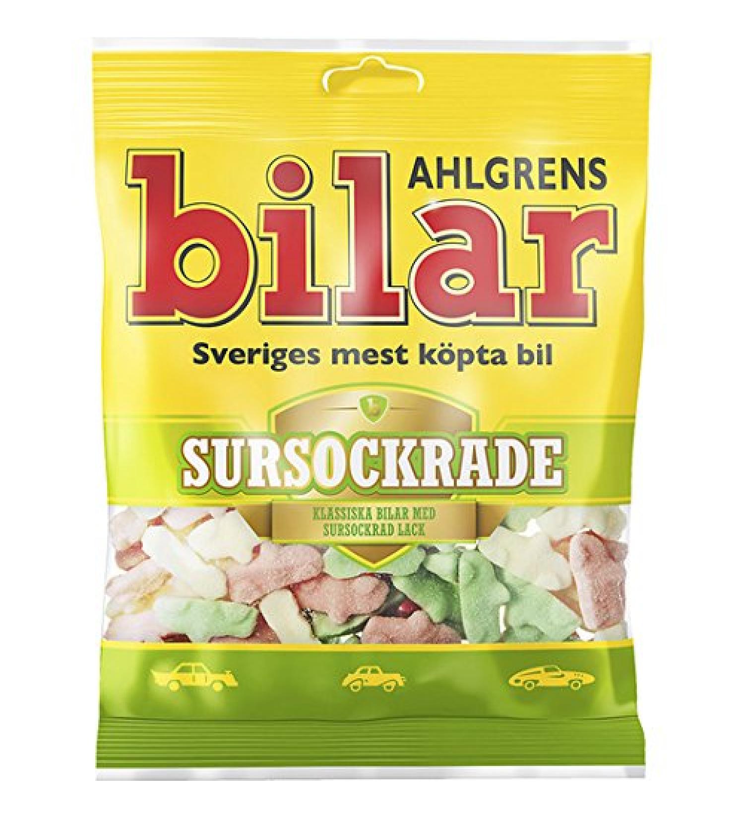 Ahlgrens Ahlgrens Bilar Soursokrade - Sour Chewy Sweet Marshmallow Cars 100g
