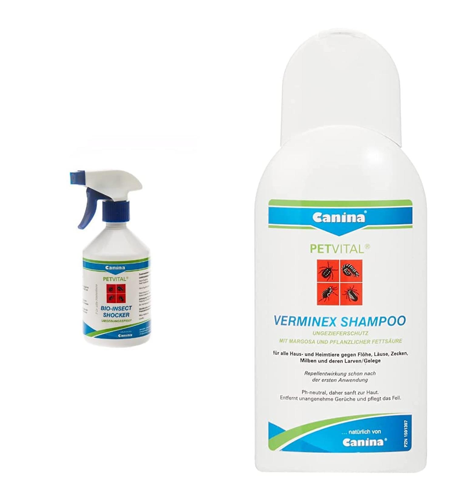 Canina Petvital Bio-Insect-Shocker & Verminex Shampoo 250ml Bundle - Effective Pet Care Solution for Parasite Control - Buy Online on GoSupps.com