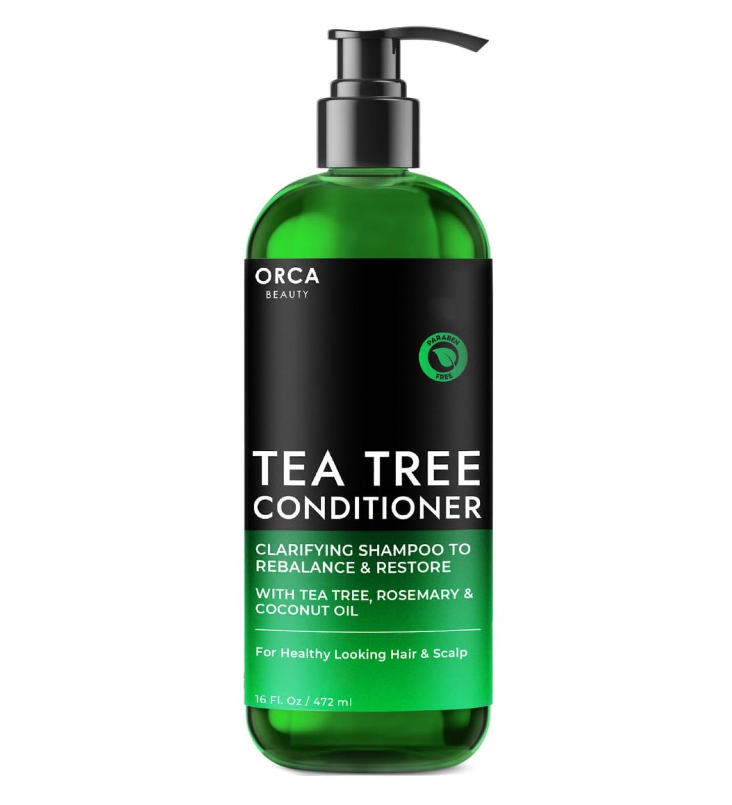 Tea Tree Conditioner 16oz | Hydrating Natural Conditioner for Oily Hair & Dry Scalp - Infused with Vitamin E Coconut Oil & Rosemary - Suitable for Men & Women - Buy Online on GoSupps.com