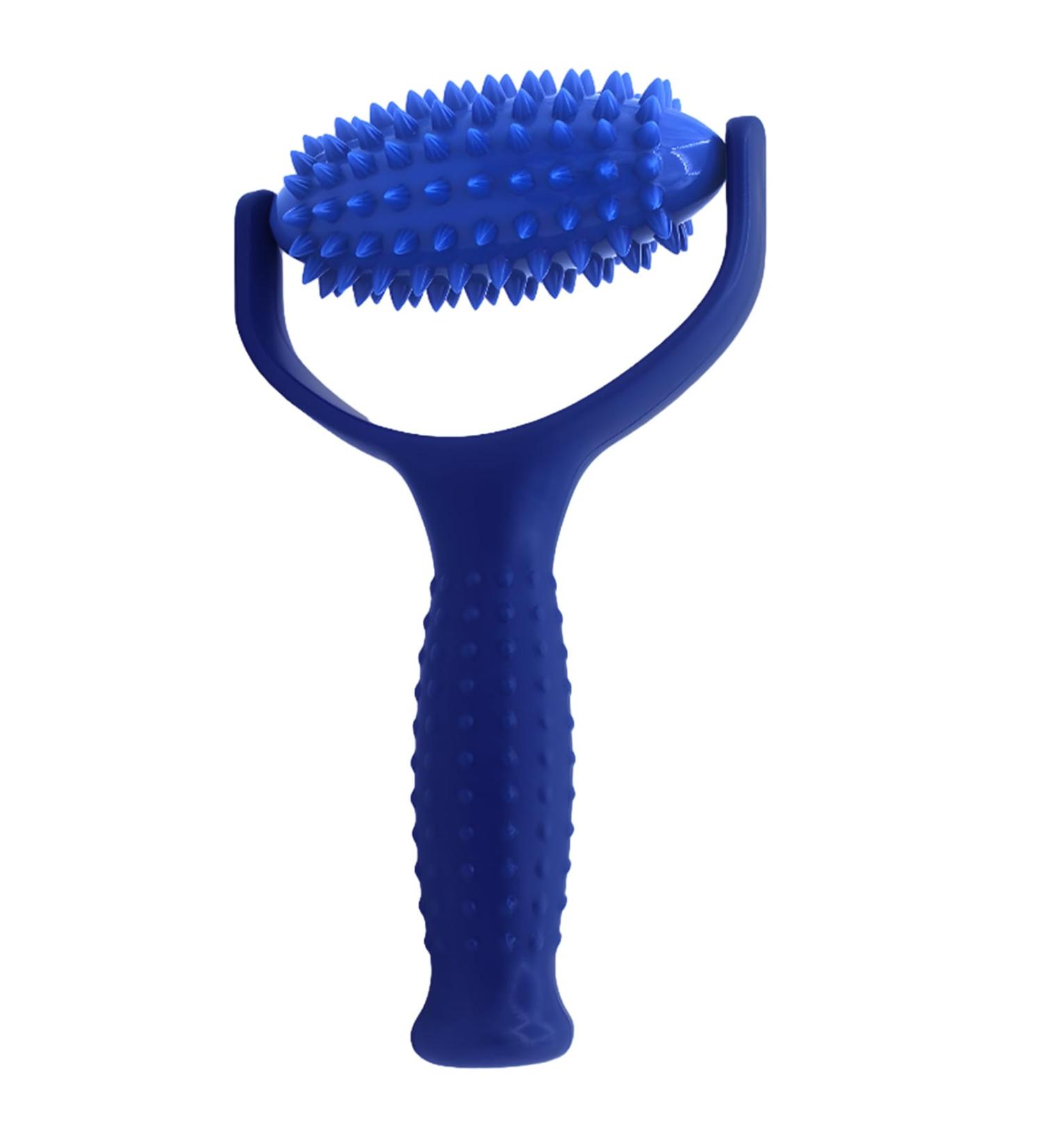 Multifunctional Blue Massage Roller with Handles - Fascia Ball & Hedgehog Massage Device for Foot Leg & Back Muscle Relaxation - Buy Online on GoSupps.com
