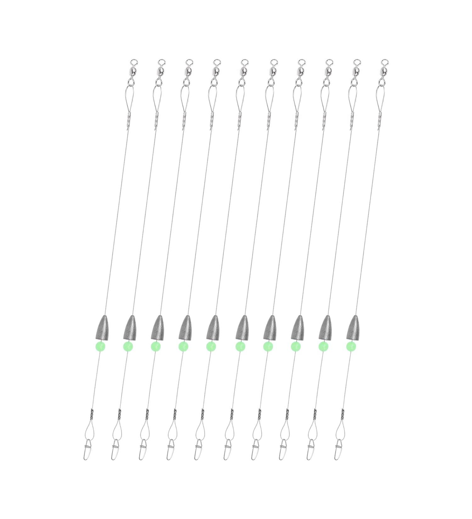 ZASIE Carolina Rigs for Fishing - 12 Inch Steel Leaders with Fishing Weight - Pre-Rigged 1/6oz, 1/4oz, 1/2oz - 10 Pcs 1/2 oz - Buy Online on GoSupps.com