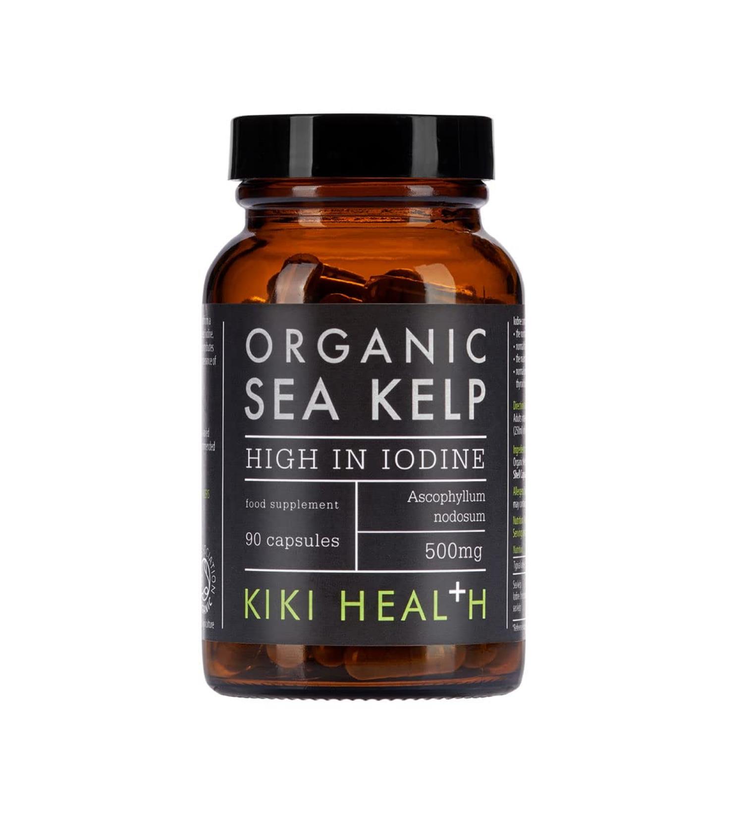 KIKI Health Organic Sea Kelp Capsules 500mg - High Iodine, Plant-Based, No Fillers - Buy Online on GoSupps.com