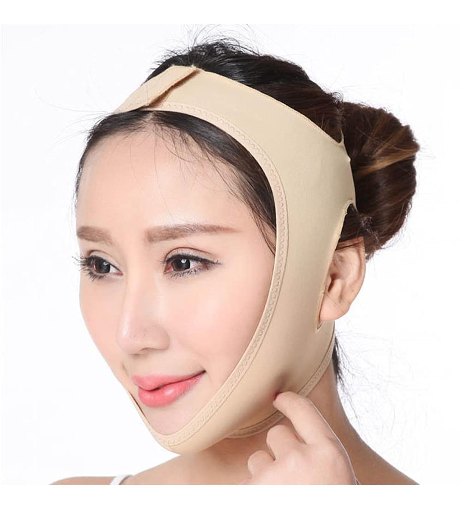 V-Shaped Double Chin Reducer & Face Slimming Strap 2pcs (Color L) - Breathable & Reusable Anti-Wrinkle Mask for Men and Women - Buy Online on GoSupps.com